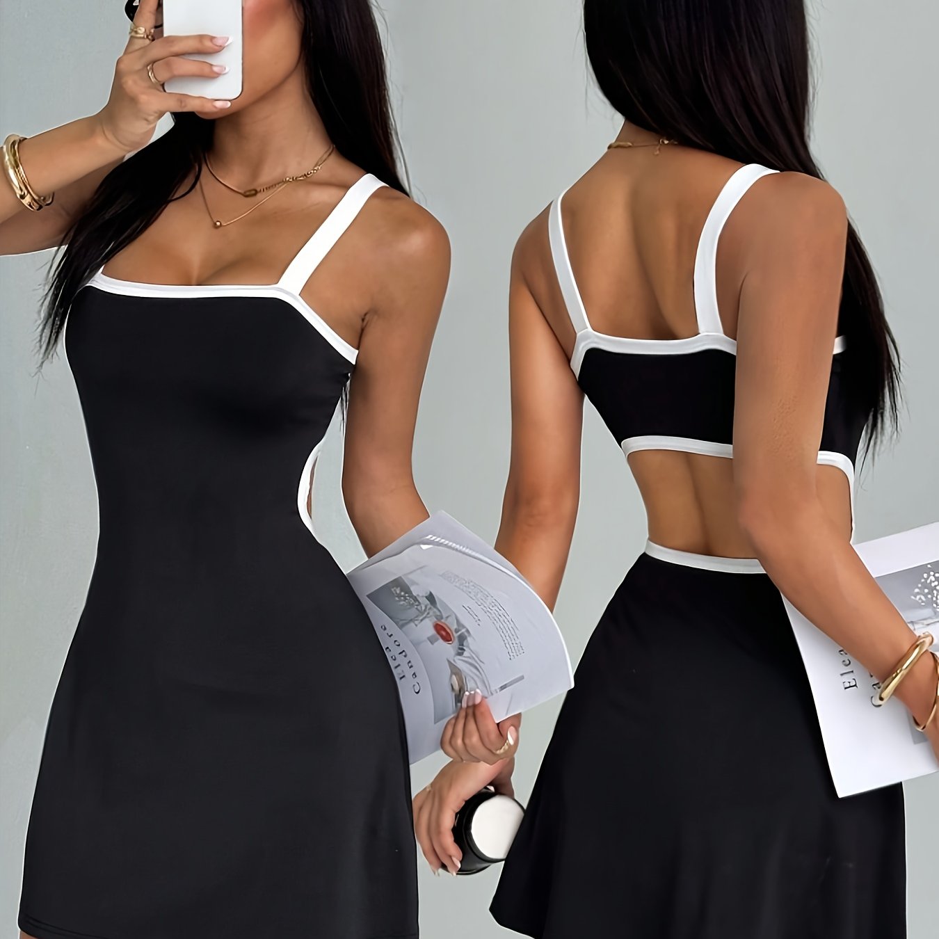 Image of Women's Color- Tank S Dress, Suitable For Daily Casual Wear,,,,,, And Other S