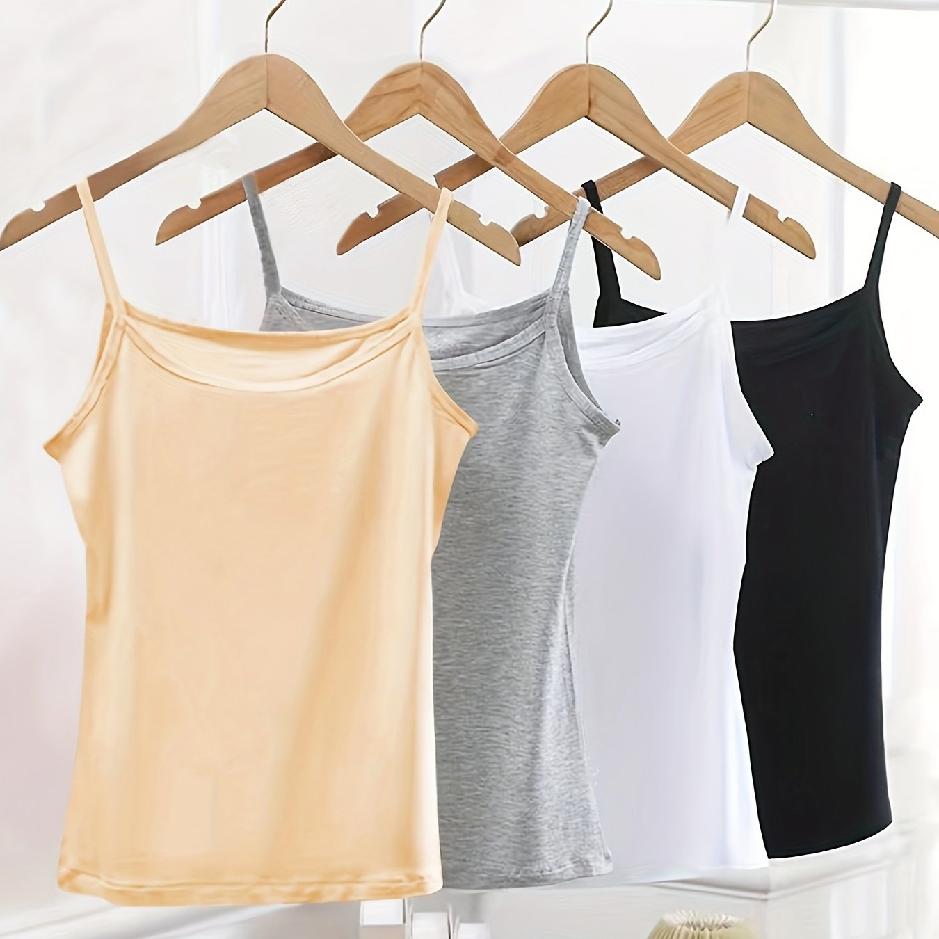 4pcs Comfortable Soft Solid -friendly Thin Shoulder Straps Underwear Jacket 8913 # 4