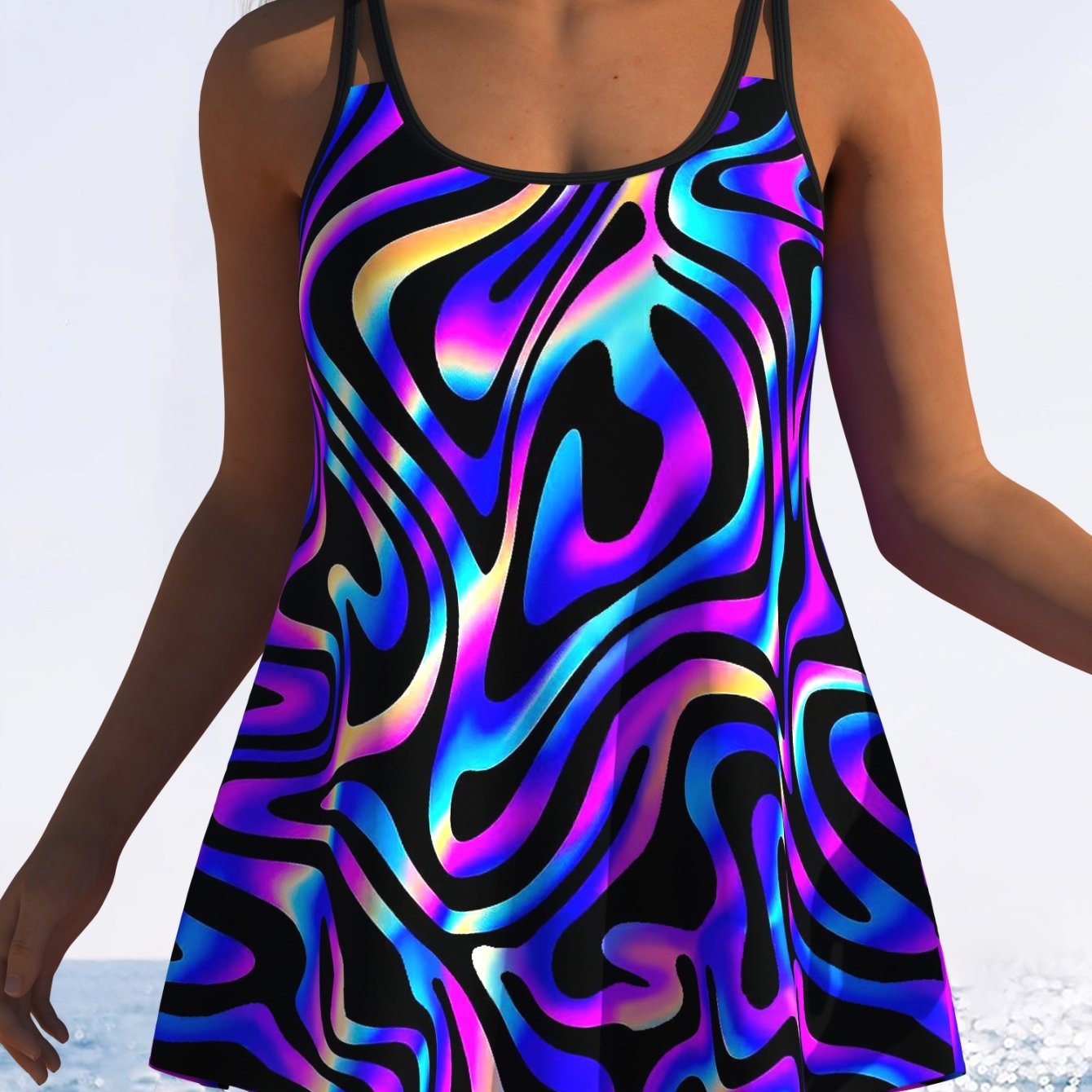 immagine dell'articolo costume da bagno tankini due pezzi per donna,     - stile conservativo e  ,   per spiaggia e   termali