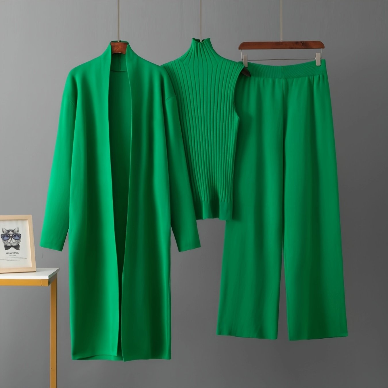 High Elasticity Women's Loose Suit with Long Wide-Legged Pants
