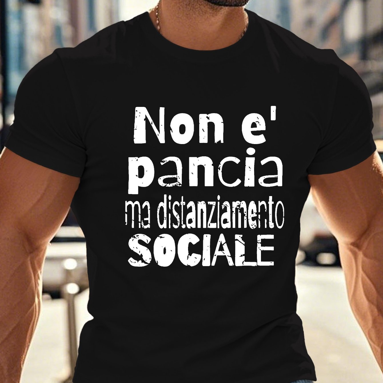 TEMU Funny Italian Crinkle Plus Size Men's T-shirt, Plus Size