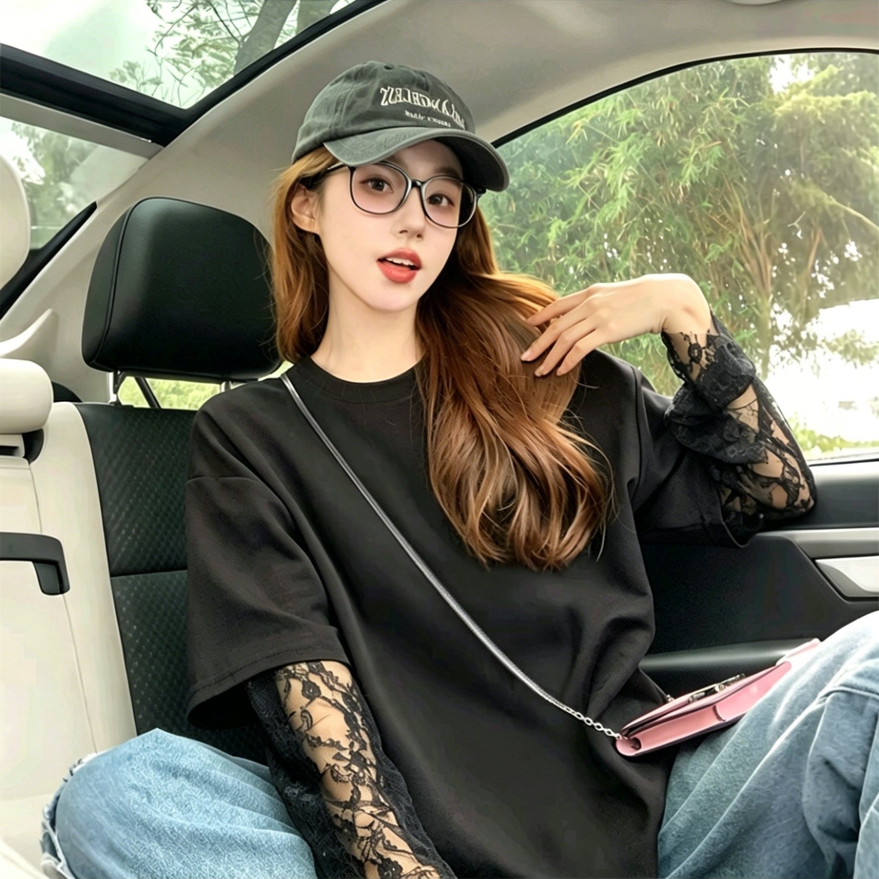 TEMU レース袖・ 人気レディースピュアTシャツ 春夏向けデザイン ルーズフィット 軽量カジュアス 普段のお出かけ・デート・通勤に最適