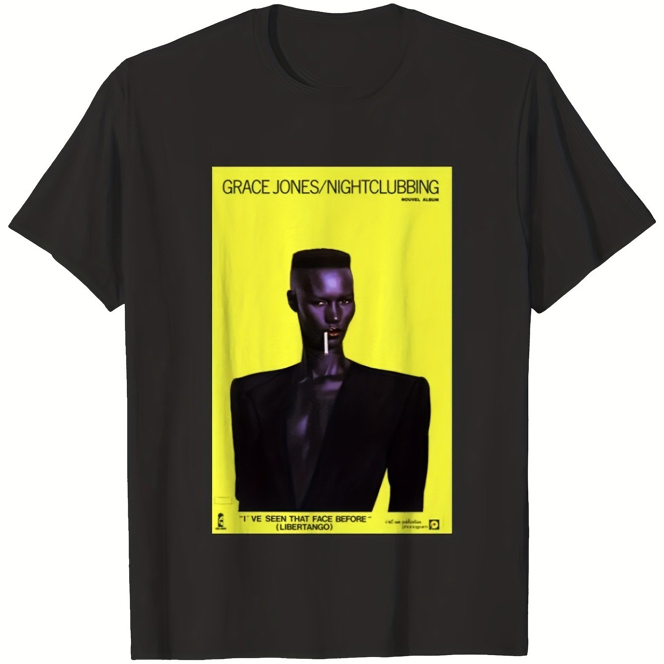 TEMU Movie Graphic T-shirt - Black With Yellow Portrait & Iconic - Unisex Retro Tee For (sizes S-3xl) - Casual Concert Outfit,