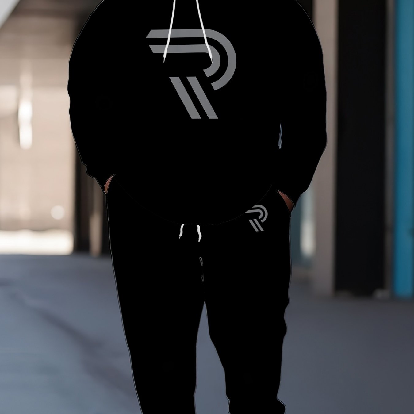 TEMU Men's Plus Size Hoodie Set Oversized Drawstring Printed Two-piece Outfit Loose Sports Casual Tracksuit Big And Tall Long Sleeve Top With Pants