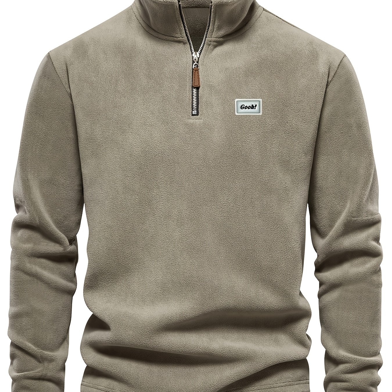 TEMU A Quarter-zip Fleece Top: Street Skateboarding Without Being Bulky, Layered Styling For Trendy Individuals Adds Depth, Making It For Everyday