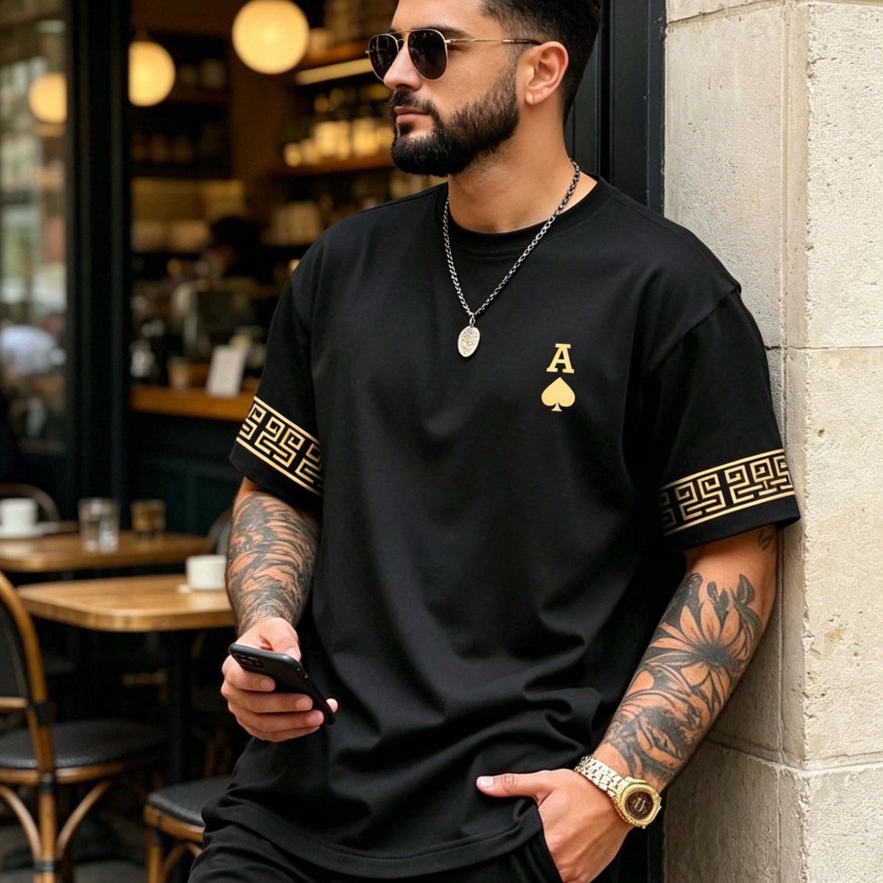 TEMU [printed Design - No Texture] Men's Fashion Letter Print Short-sleeve T-shirt, Casual Minimalist High-end Versatile Style, An Gift For A