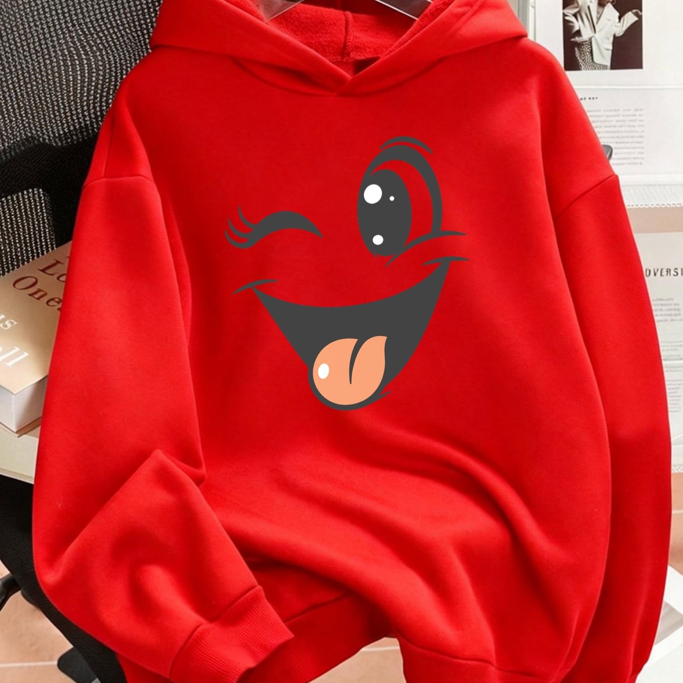 TEMU Plus Size 1pc Fashion Women's Autumn/winter Warm Hooded Sweatshirt With An Elegant And Beautiful Y2k Style Casual Sweatshirt Featuring A Cartoon