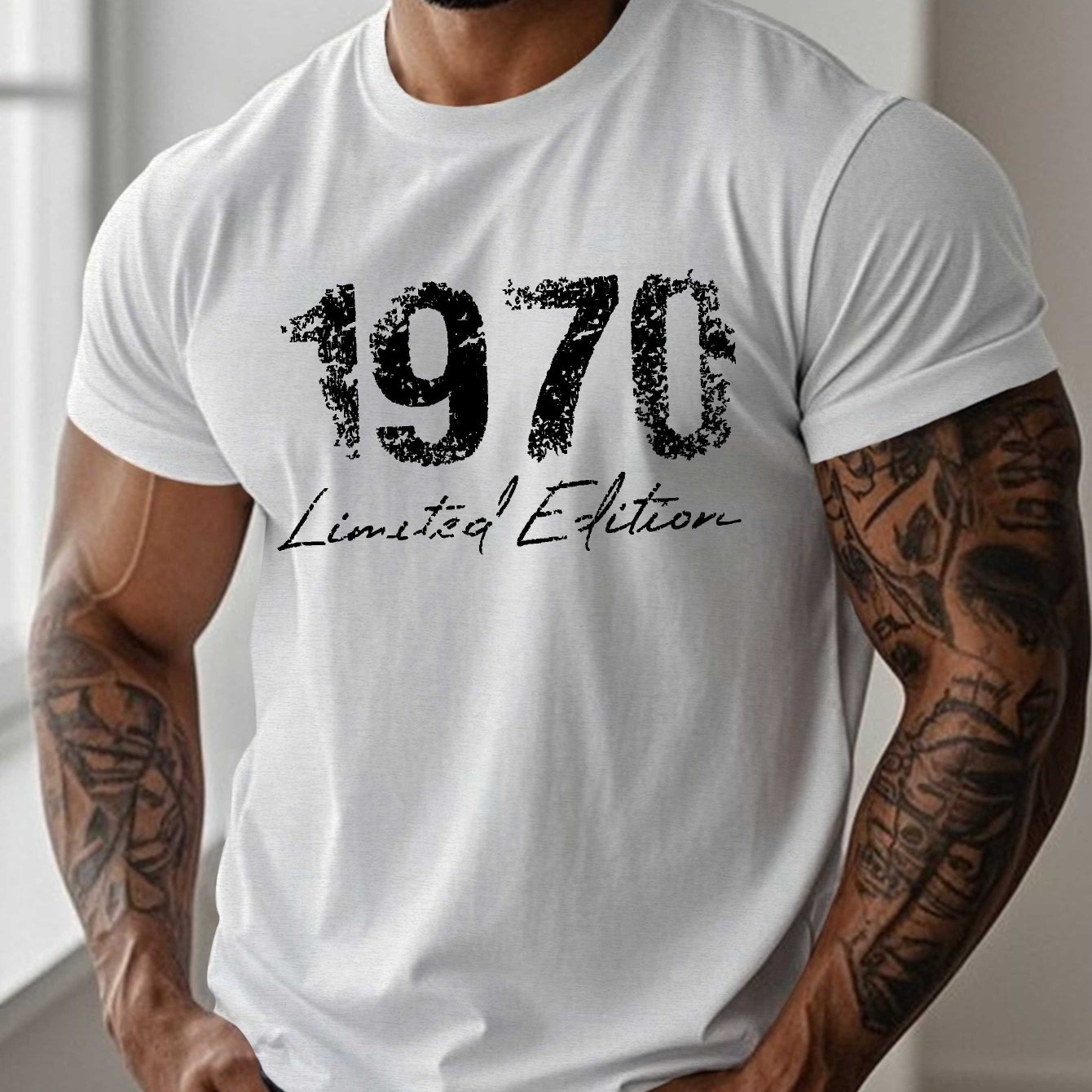 TEMU 1970 Edition Men's Short Sleeve T-shirt Summer T-shirt Top