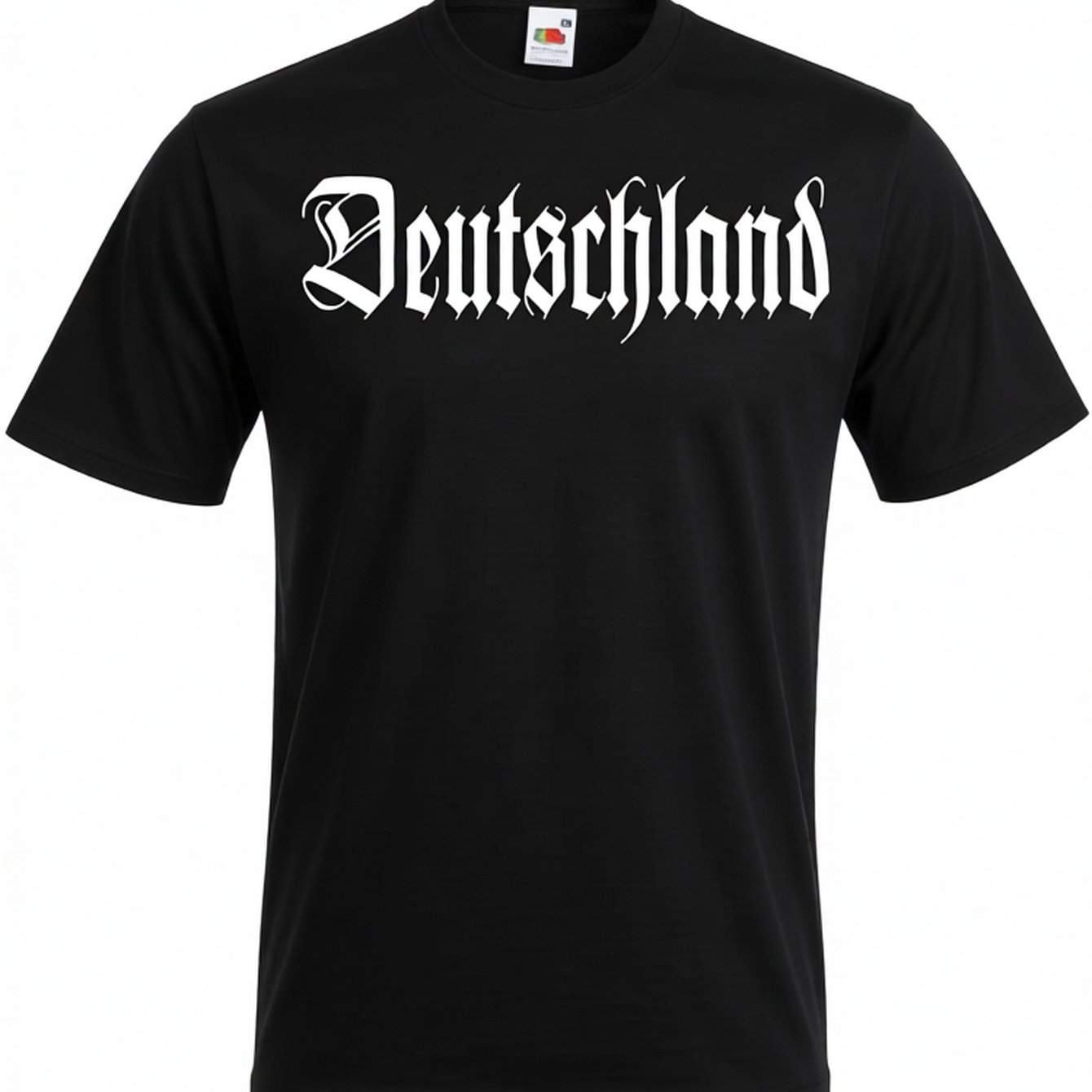 Image of Jintora Men's German Script T-shirt - Gothic Deutschland Print & Eagle Emblem Design, German Flag Casual Streetwear Suitable For Parties, Work, Casual Attire - German Pride Gift For ()
