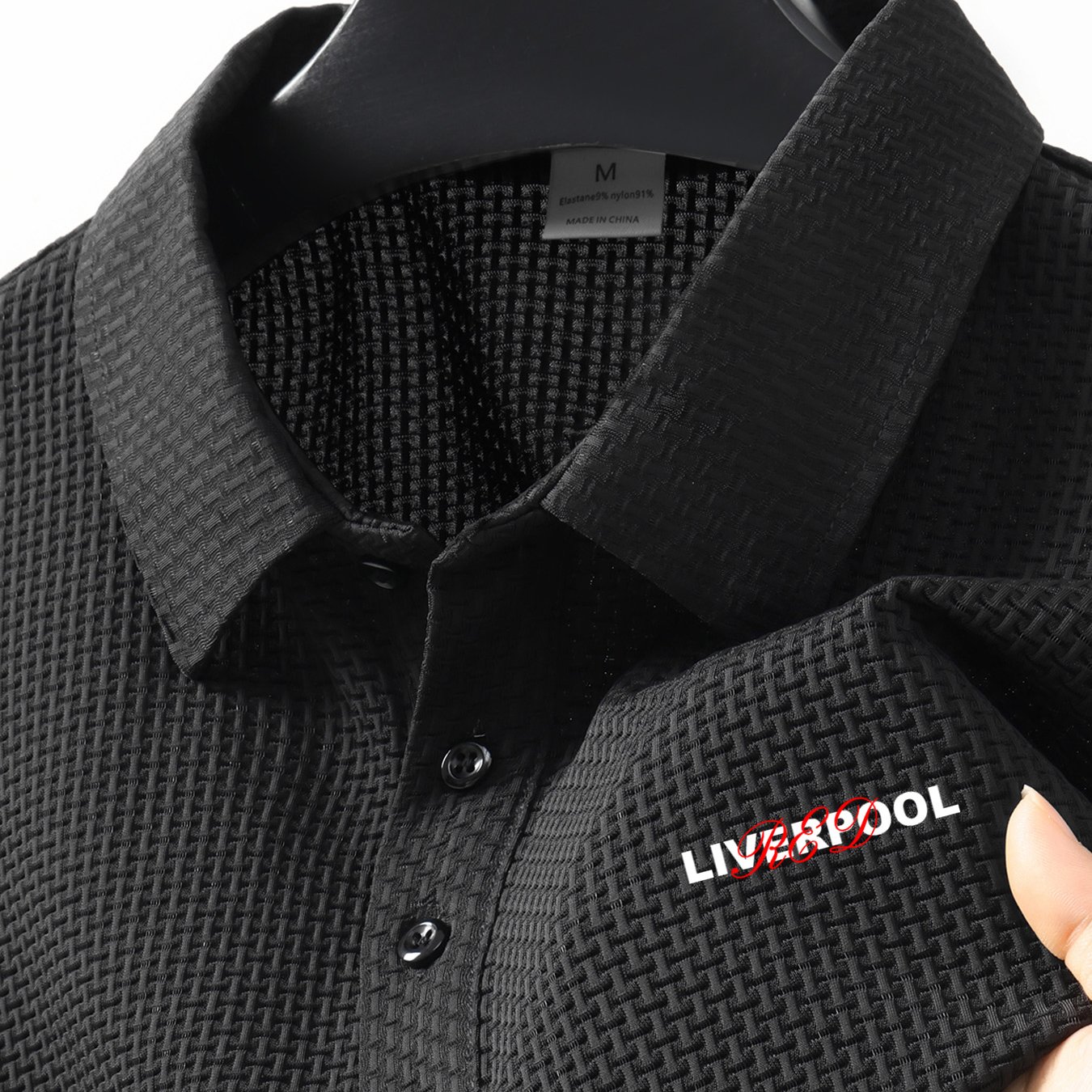 TEMU Patterned Men's Outdoor Golf And Equestrian Casual Short-sleeve Made From Textured Fabric, Suitable For Mature Men For Business Casual Wear,