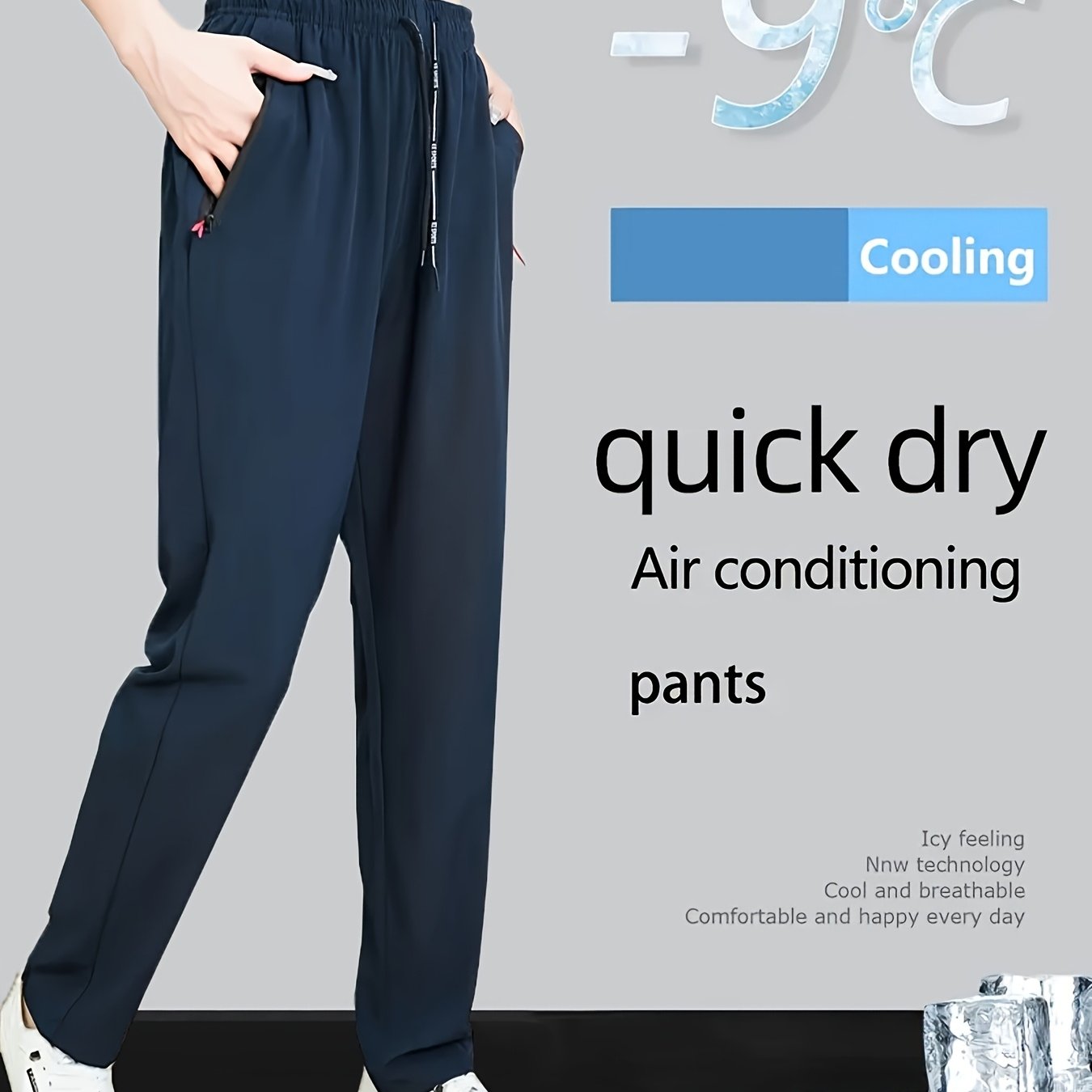 TEMU Summer Women's Breathable Lightweight Waist-cinching Elastic Waist Leisure Pants, Casual Stretch Waist Trousers, Comfortable Long Pants Suitable