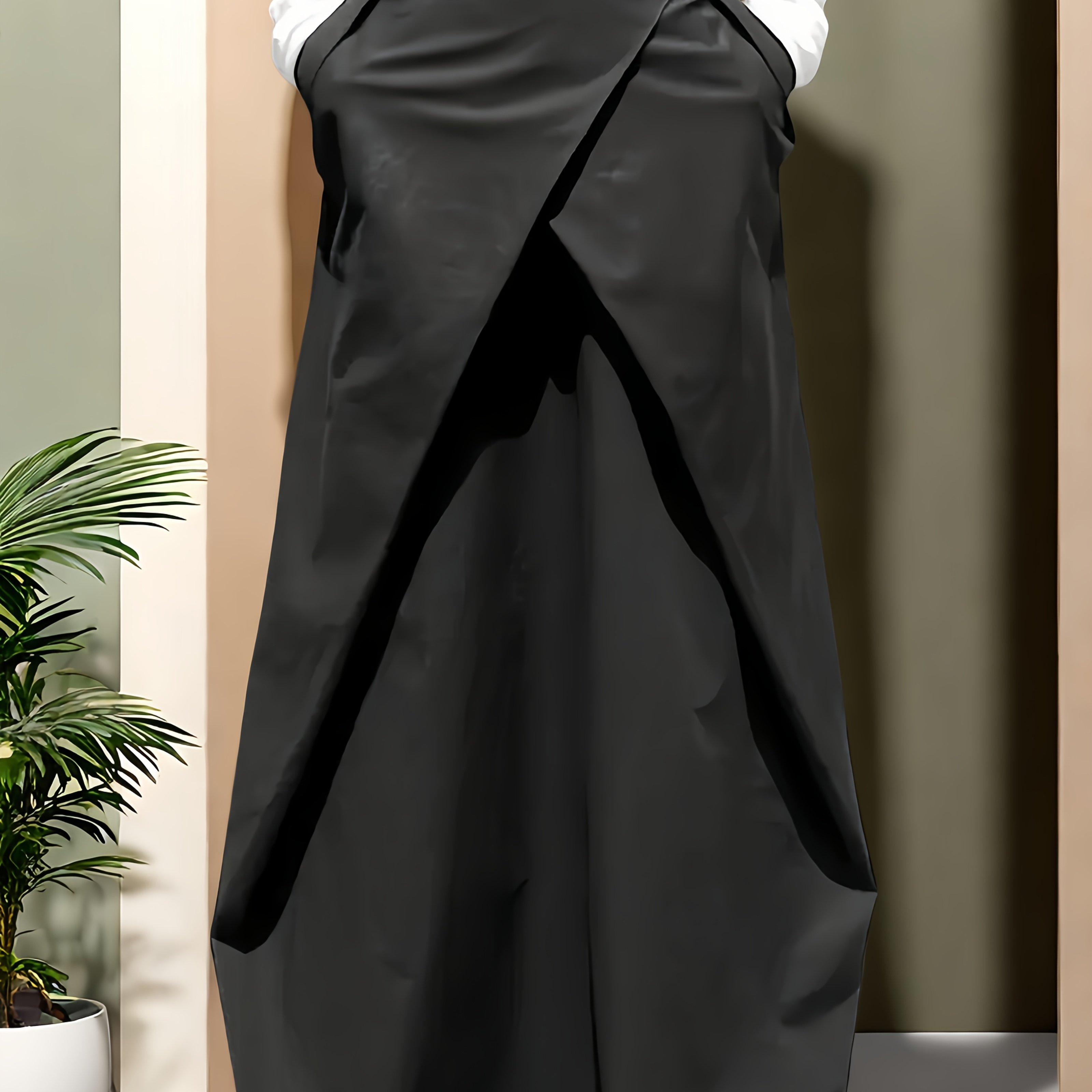 E-shop Damen Elegantes High-Waist Rock in Unifarben mit Elastischem Bund – Vielseitiges Midi-Sommerkleid, Maschinenwaschbar, Ideal für Urlaub, Casual