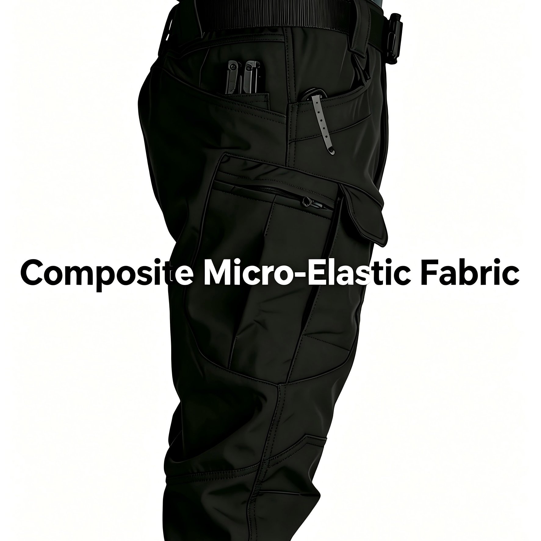 TEMU Men's Tactical Cargo Pants, Multi-, 100% Composite Fabric, Soft And Slight Stretch, Suitable For Mature Men's Wear, Casual Daily Use, Camping,