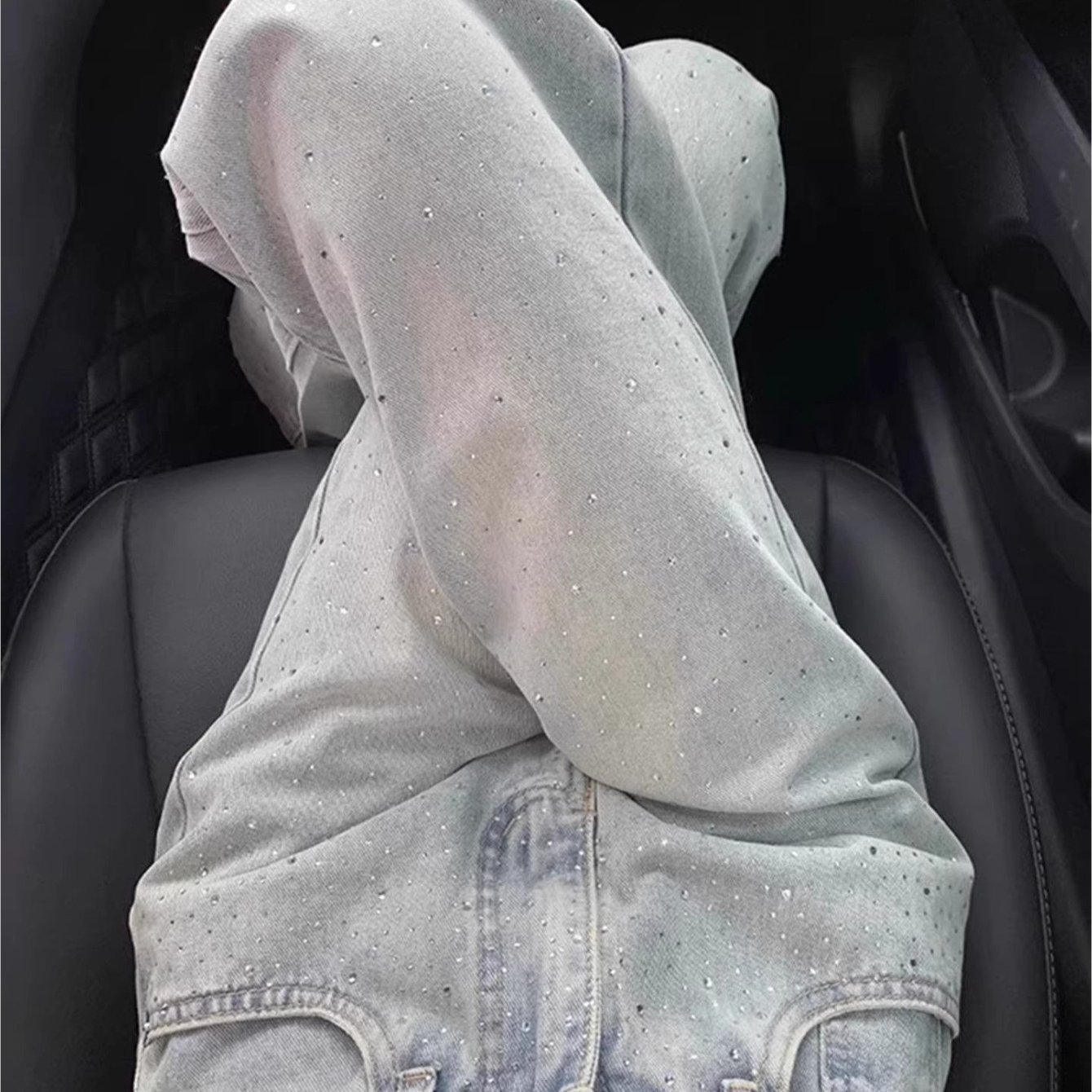 TEMU ハイウエスト ワイドレッグジーンズパンツ - ライトブルー ストレートレッグパンツ ス開閉式 ストレートレッグデザイン カジュアル＆ドレッシーな服装に最適 春夏秋のワードローブの必需品