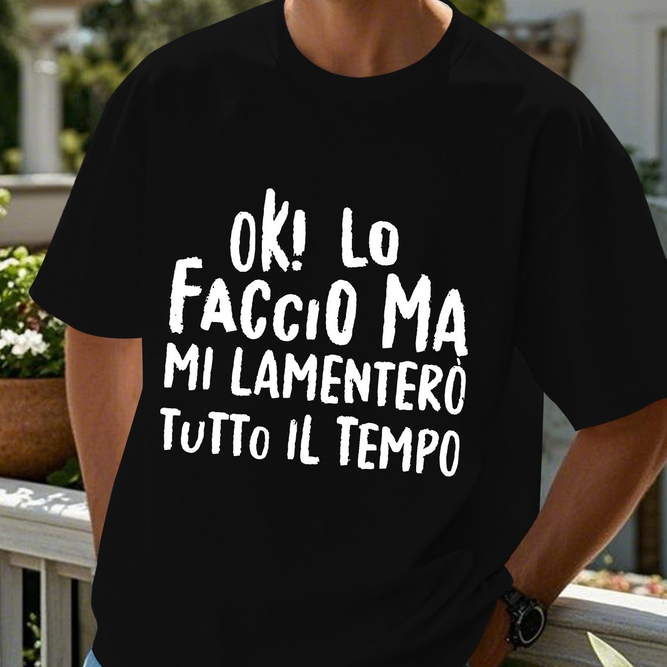 TEMU Italian I Ve Complaining Men's Short Sleeve T-shirt Summer T-shirt Top