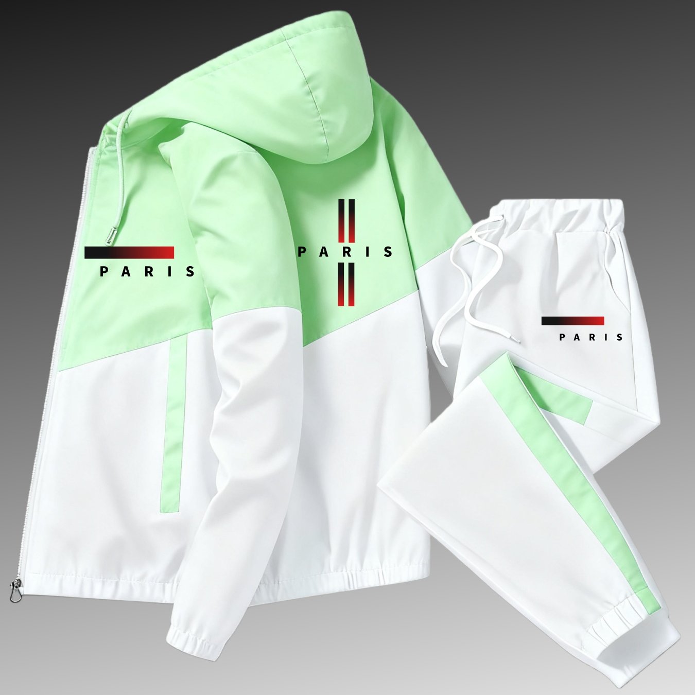 2pcs Set. New Arrival: Unisex Casual And Stylish 3d Printed Windproof Zip-up Jacket Set. In Styles And Colors, Suitable For