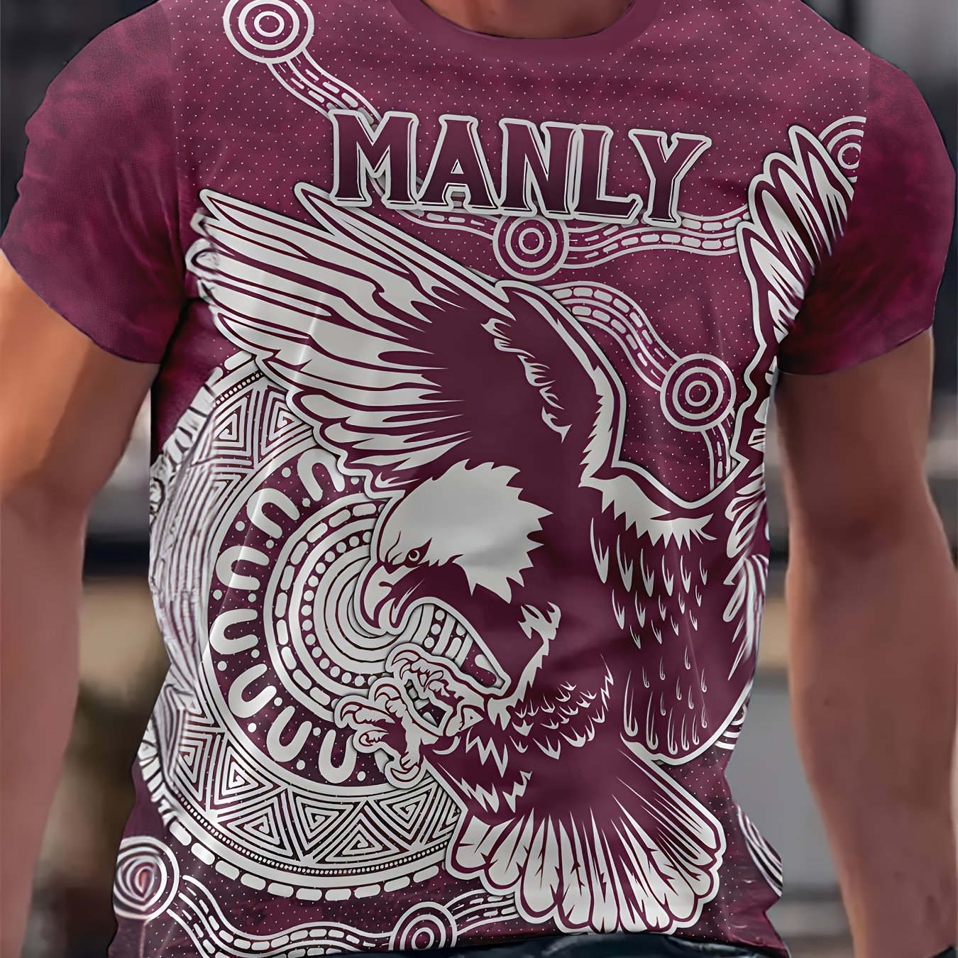 TEMU Creative Novelty Pattern Printed T-shirt, Men's Outdoor Sports Casual Simple Top, Summer Short-sleeve Outfit, Men' Outing Fashion , Men's Gift