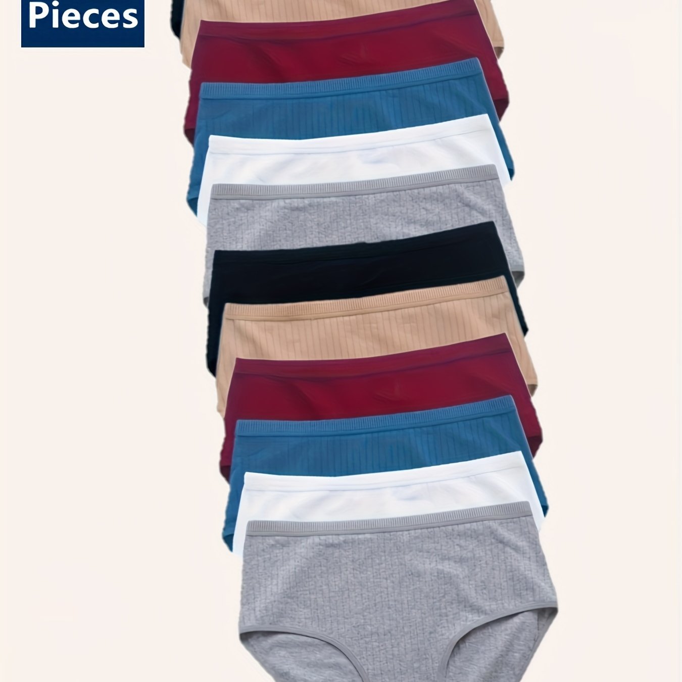 Image of 12-pack Casual Fashion High-waisted Women's Plus Size Underwear, Breathable, Tummy-'s Briefs, And Hip-lifting