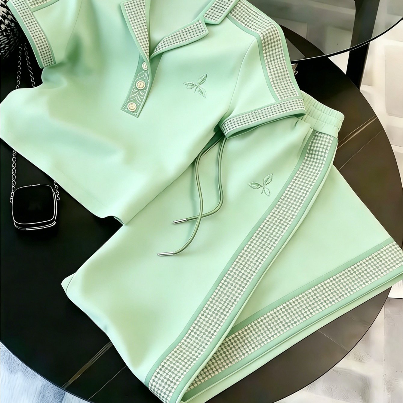 Image of Casual And Teenager Teenager And All-purpose T-shirt And Pants Set- Soft, Warm And Comfortable, Made Of Polyester Fabric, 2pcs Set Including Top And Pants, Perfect For Outdoor, For Teenager
