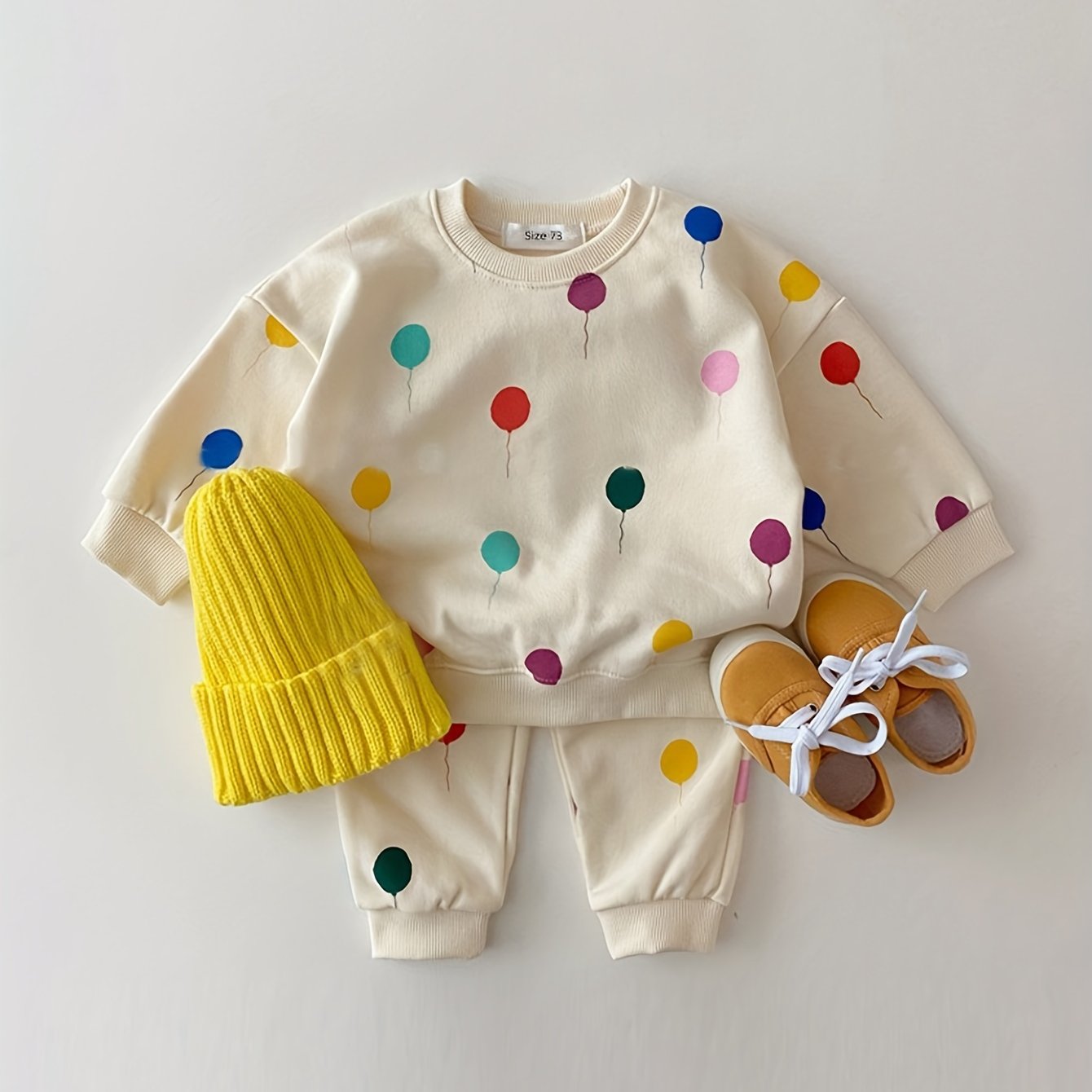 Image of 2pcs Set For Boys And Girls, Cute Polka Dot Long-sleeve Top And Casual Long Pants, New Autumn Style, Perfect For Outdoor