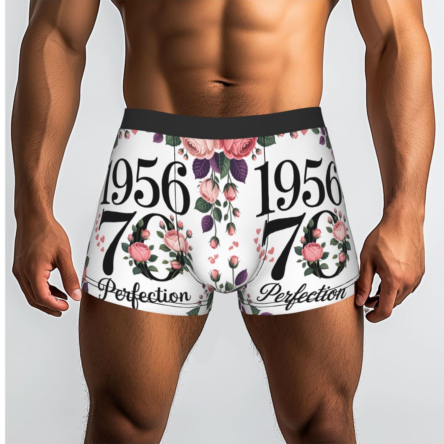 TEMU 1pc 70th Birthday For Man Woman 50 Years Decoration 1956 Gift Funny Underpants Breathbale Panties For Man Underwear Print Shorts Boxer Briefs