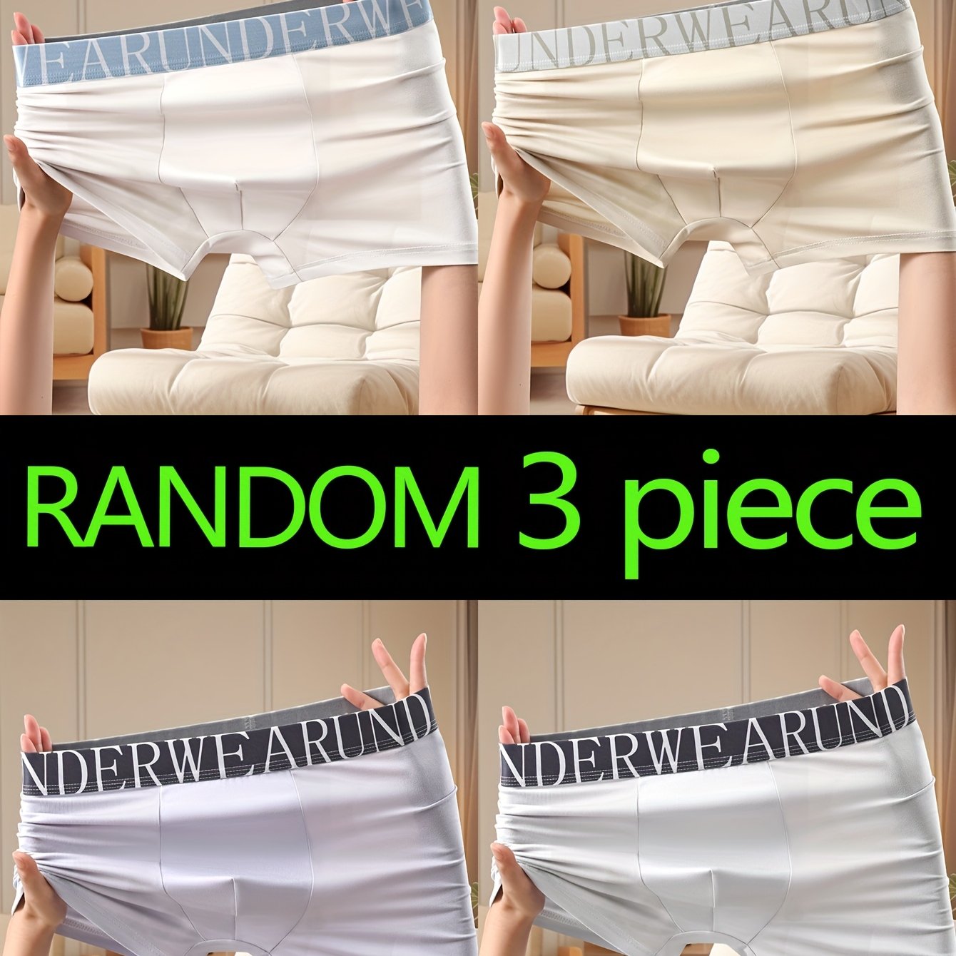 TEMU Random 3pcs Men's Long Boxing Shorts, Fashionable Men's Shorts, Soft Youth Underwear, Men's Shorts, Breathable And Comfortable Quick-dry Elastic