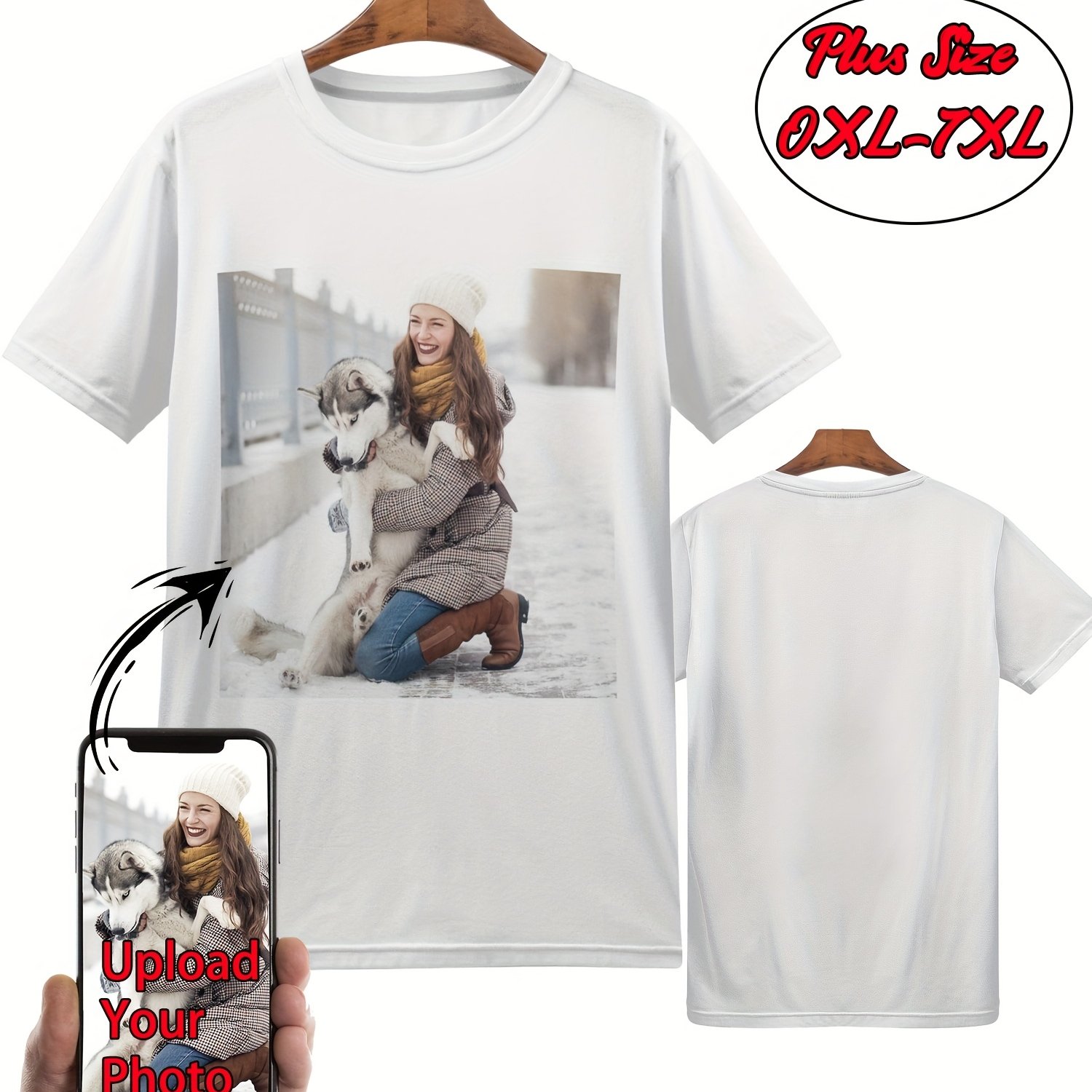 TEMU Men's Plus Size 3d Custom Printed T-shirt, Personalized Round Neck Short Sleeves, Casual Summer Short Sleeves, Comfortable And Breathable,