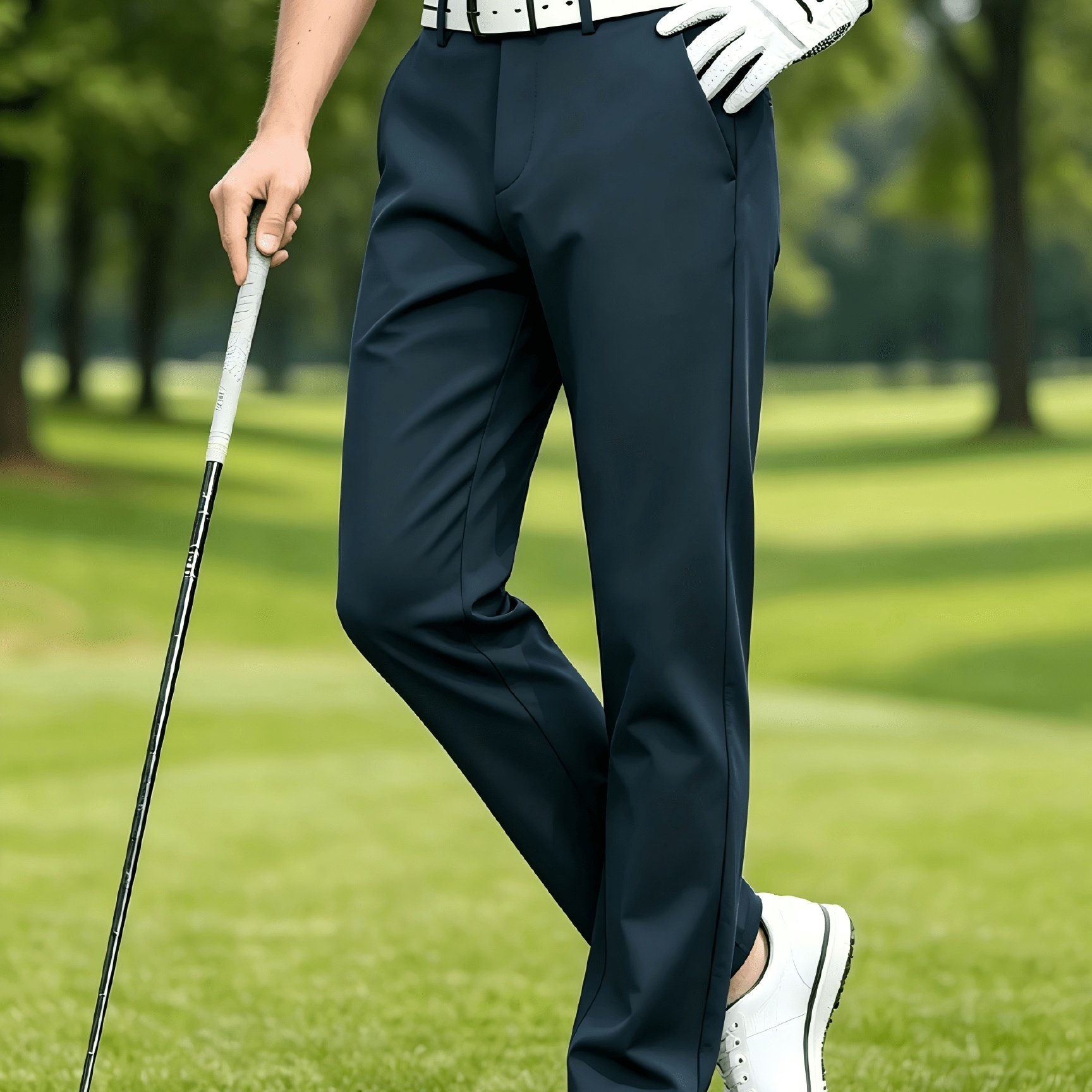 TEMU Old Money Outfits Men's Lightweight Golf Trousers, Men's Casual Dress Pants, 4-pocket Outdoor Athletic Wear, Made Of And Spandex Stretch Fabric,