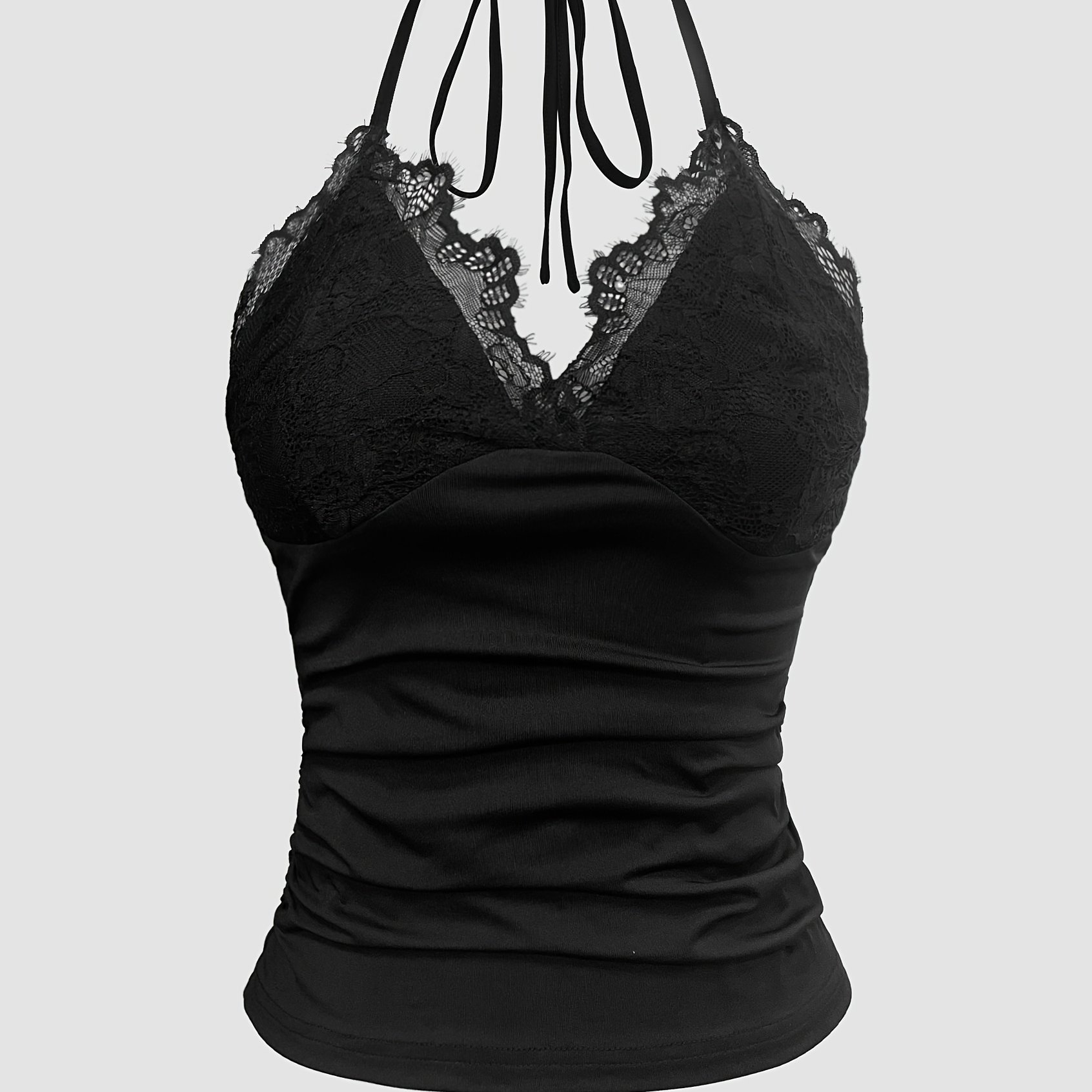 E-shop Lace Patchwork Neckholder Top mit Trägern [NS702]