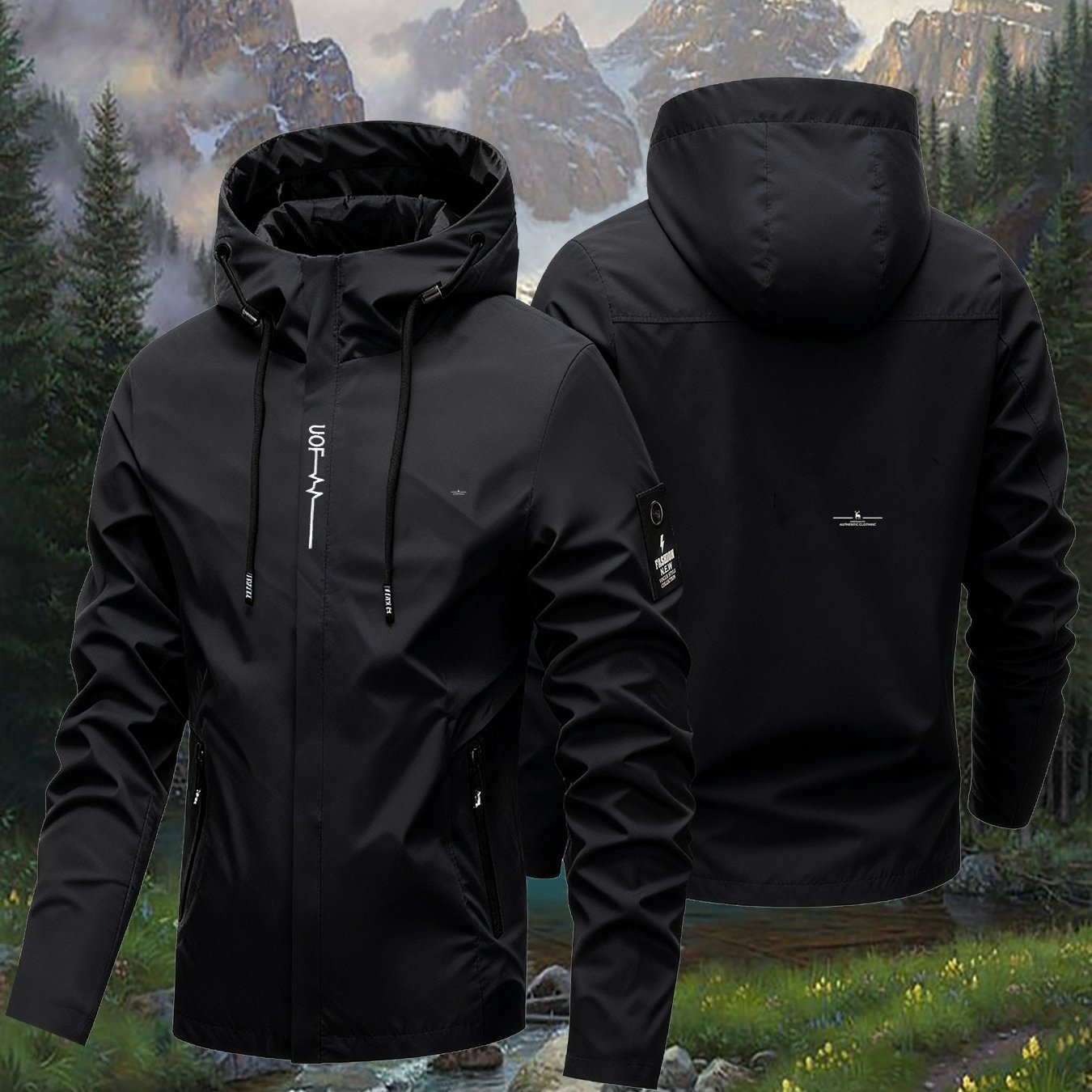 TEMU 2026 New Style Comfortable Clothing For , Plus Size Jackets, Hooded Jackets, Print Windbreakers, And Oversized Hooded Jackets