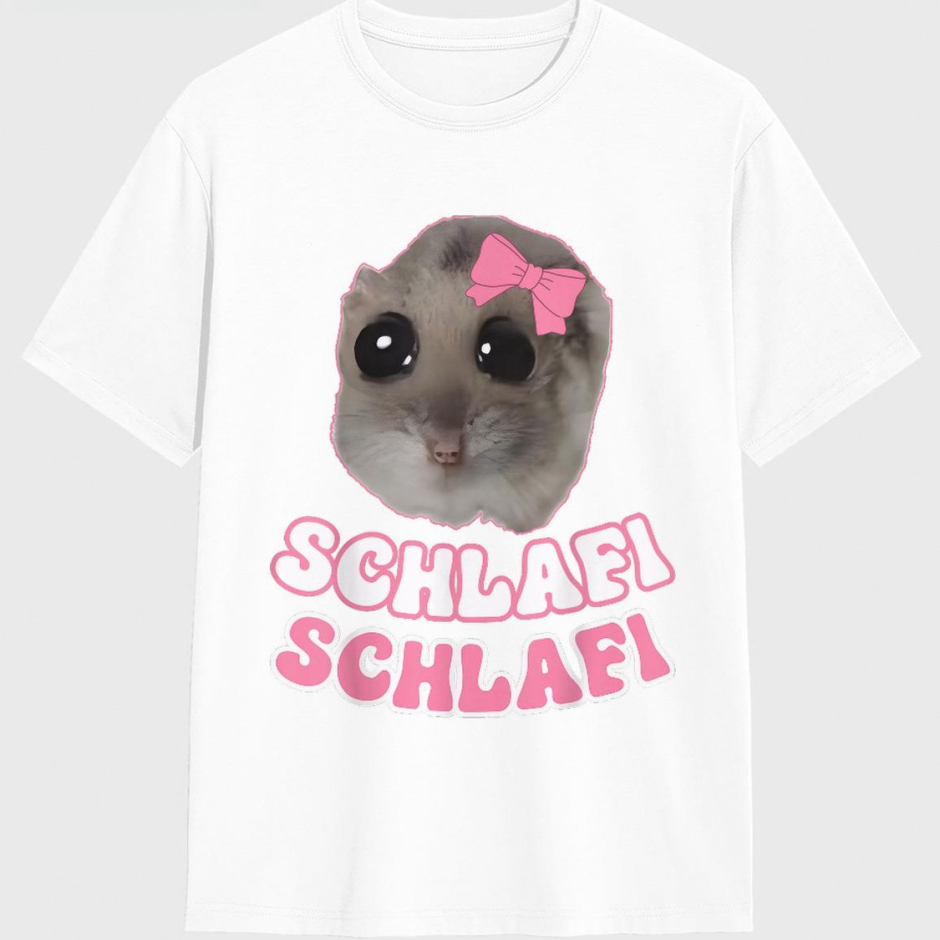 Hamster Tee - Featuring A Pink Bow And - Short-sleeve Crew Neck Shirt, Perfect For Anime Enthusiasts, Adorable Hamster Fans, And Everyday Wear - Animal Graphic Tee, Unisex, Collectible Item