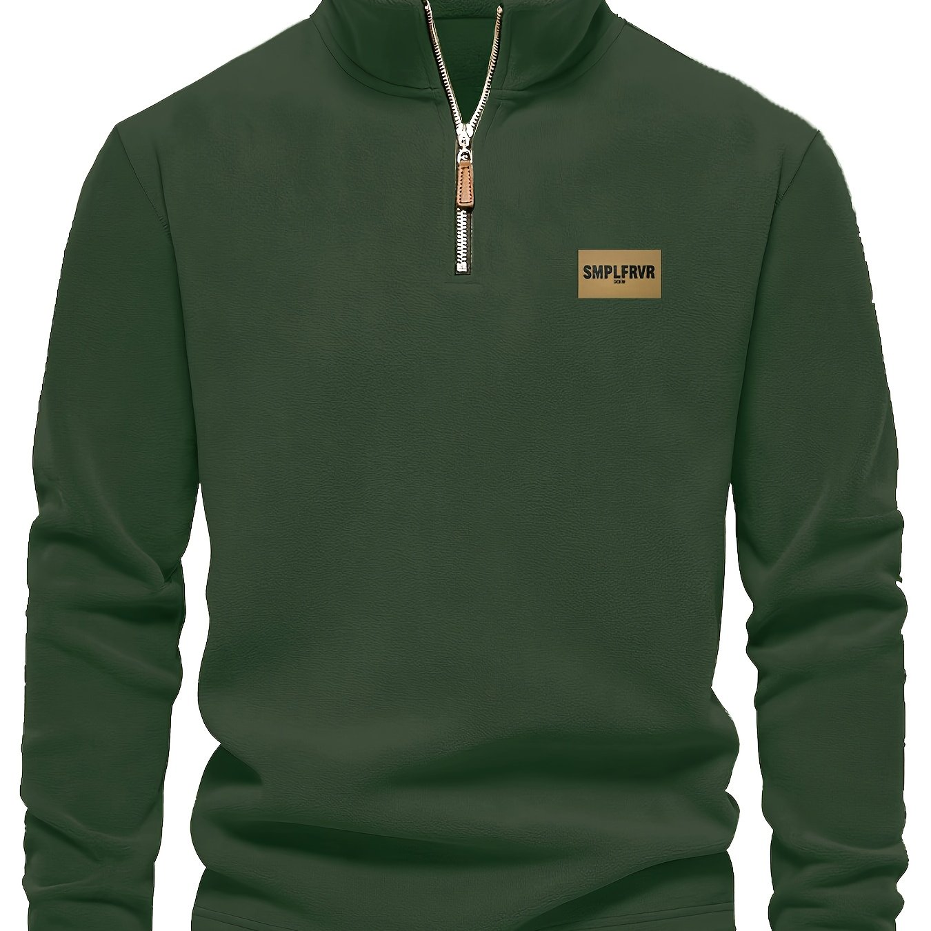 TEMU Fall/winter New Arrival! Men's Half-zip High Neck Fleece Sweatshirt, Solid Color Casual Warm Top