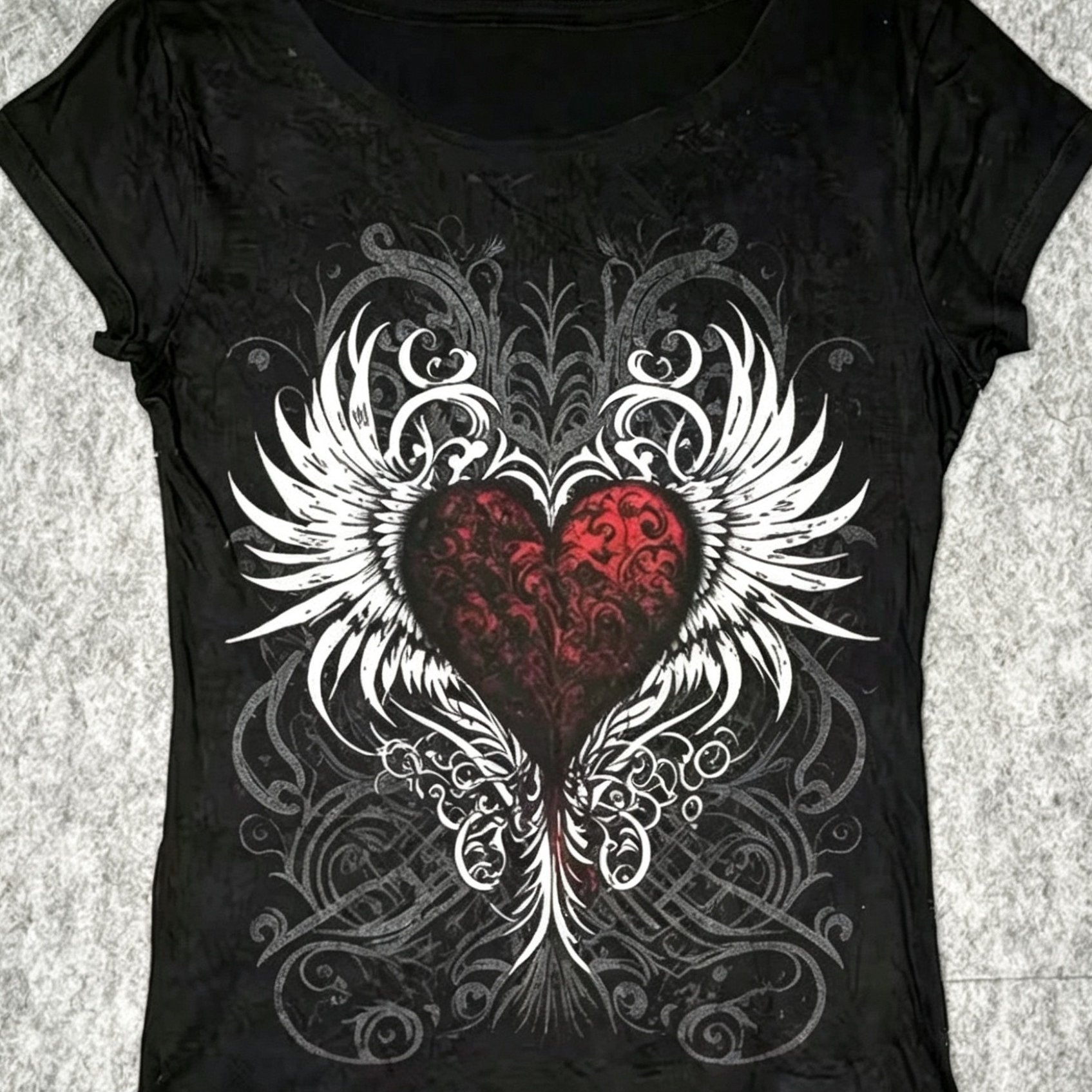 TEMU Y2k Gothic T-shirt For With Tattoo Pattern - Niannian