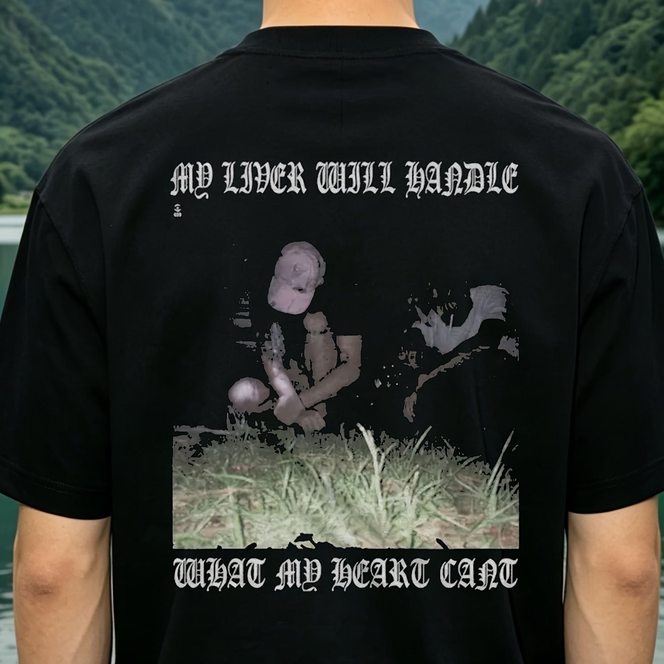 Edition Uicideboy Back T-shirts Printed The Words My Liver Can Handle Whatever My Heart Can Handle Make For Fans Features A High-quality Outdoor Leisure Breathable