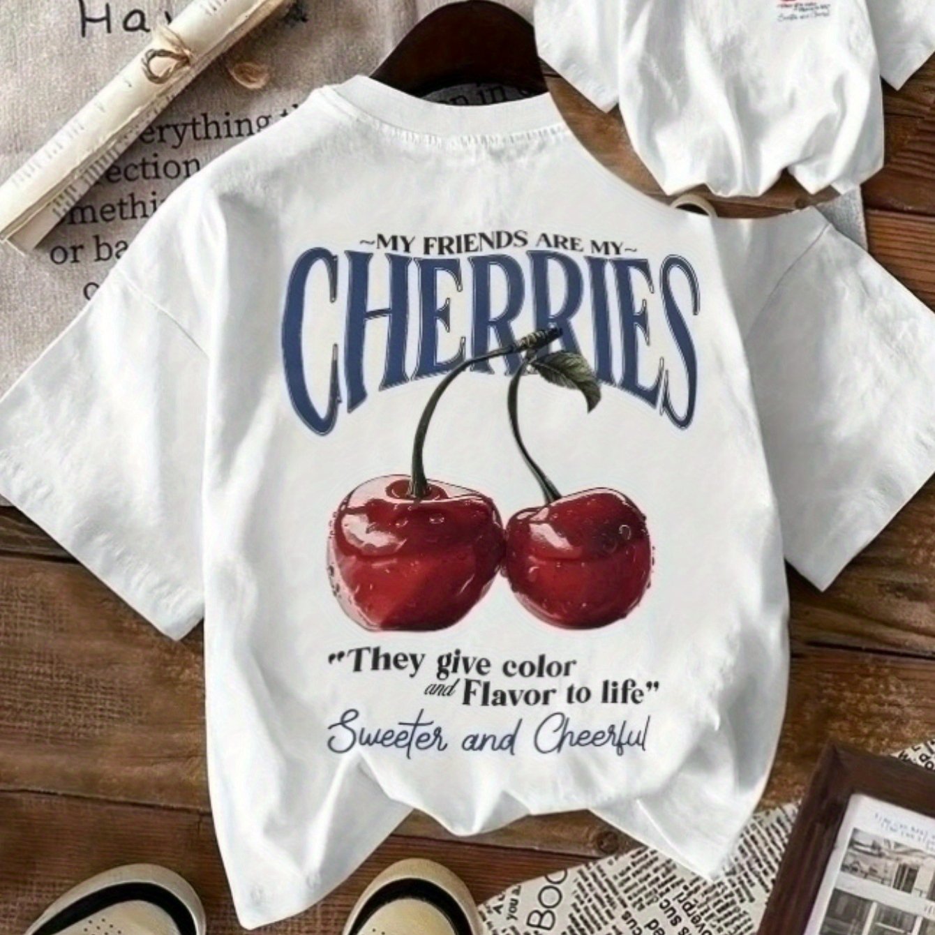 TEMU Men's Casual Crew Neck T-shirt With " Are My Cherries" Print - Red Cherries Design, Wear, Casual Attire | Print Top | , Cherry Tshirt