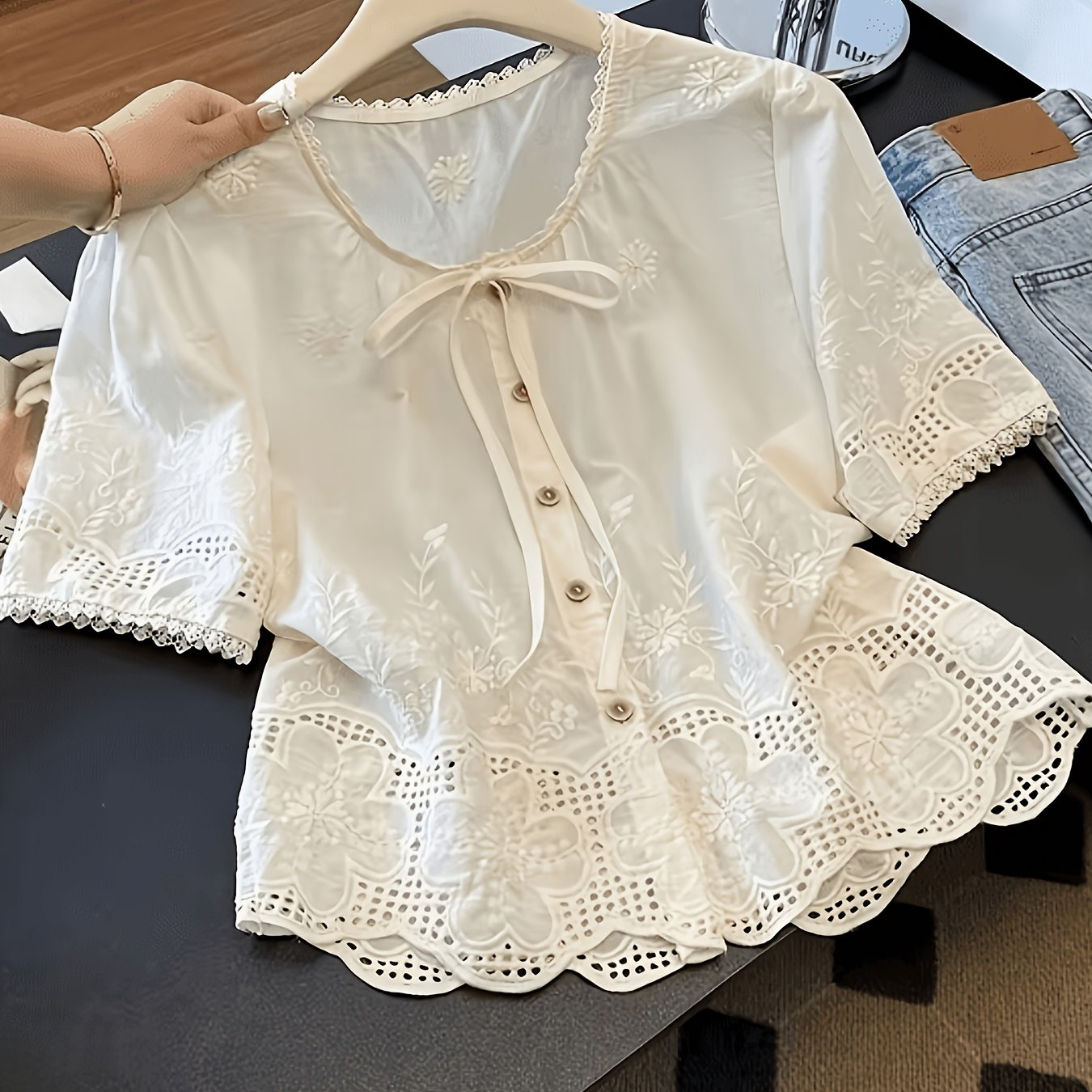 TEMU Zj0702001 Left-facing Elegant Party Women's Clothing, Shirt, Fashionable Shirt, Casual Shirt, , Beautiful Women's Shirt, Elegant And Exquisite