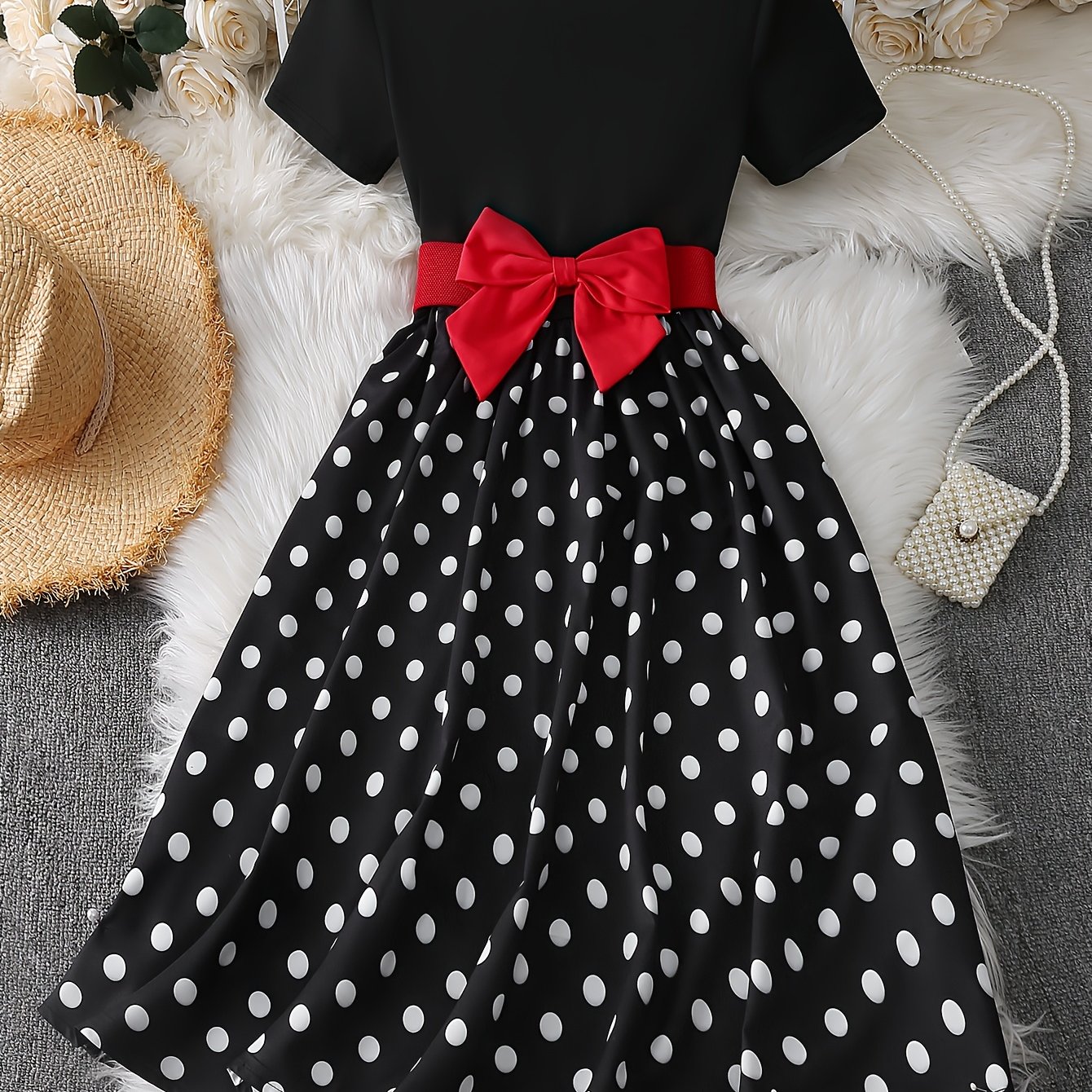 Polka Dot Bow Vintage Dress