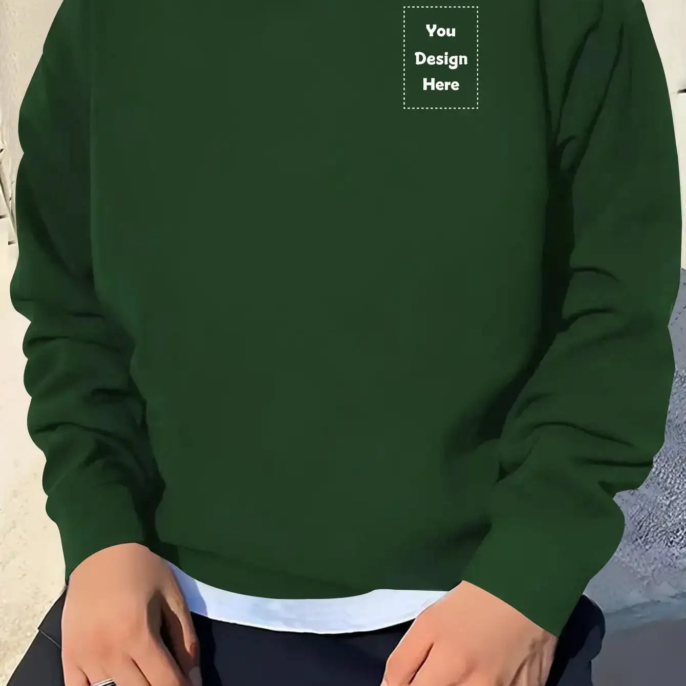 TEMU Plus Size Men's Loose Sweatshirt For Autumn/winter, Halloween, Christmas Pattern/text Customization, | Business | Wedding Gift | Party Outfit |