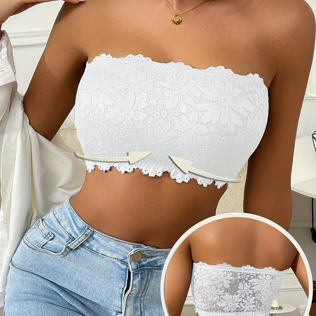 Sunflower Lace Strapless Bralette