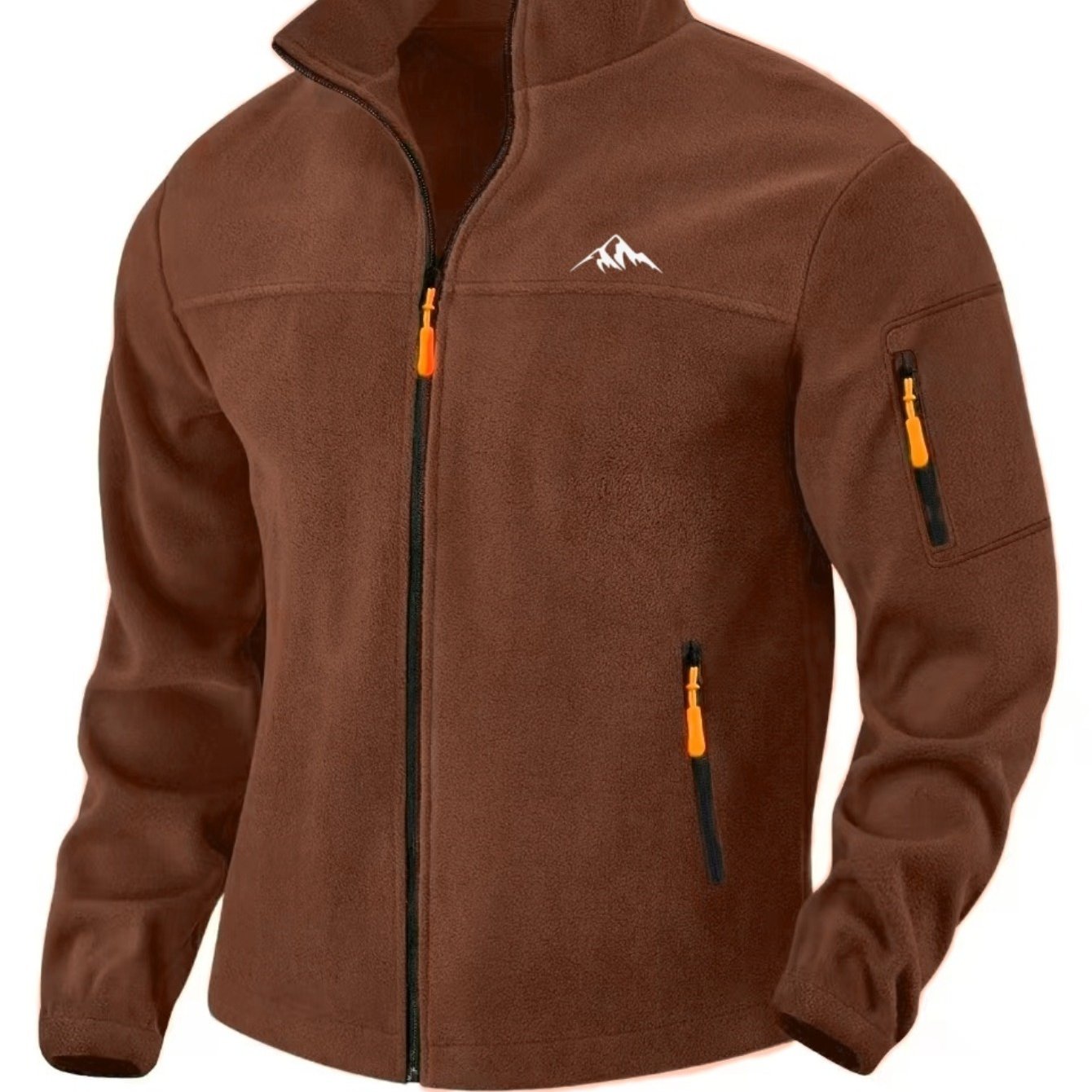 TEMU Autumn Winter Suitable For Camping/hiking/daily /dating Men's Casual Athletic Collar Jacket, Outdoor Silhouette Fleece
