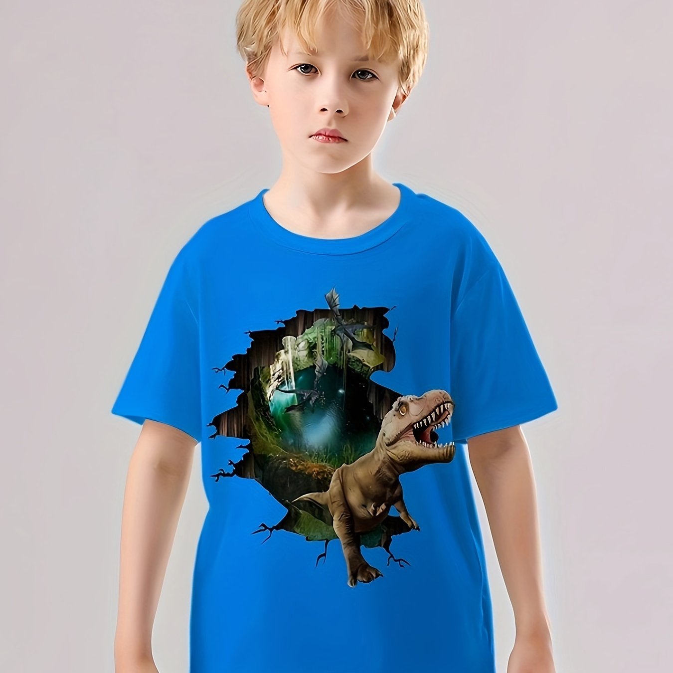 JDEFEG Little Boy Thermal Shirt Independence 3D Print T-Shirt