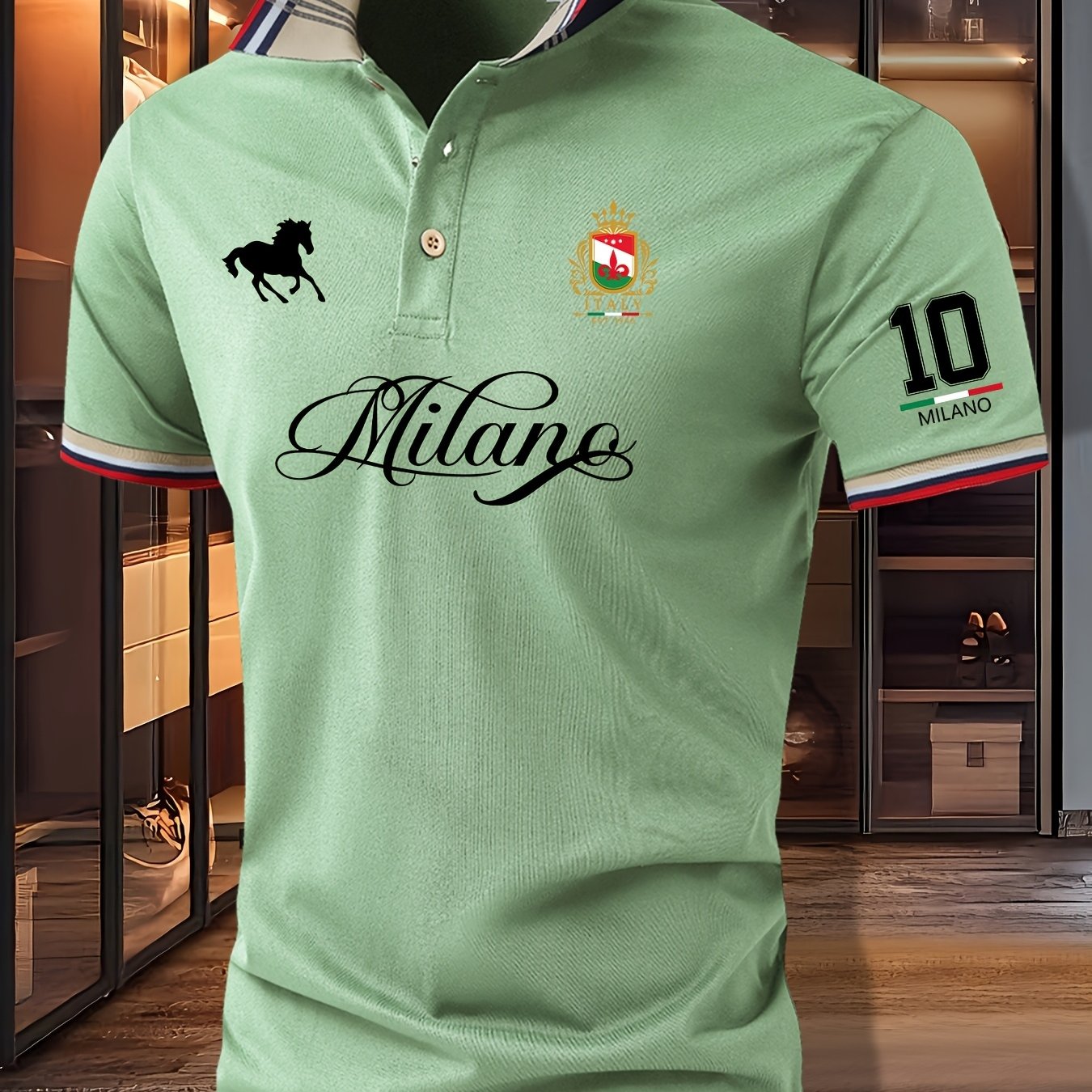's Casual Sport Shirt With A Designer Collar, Featuring A Casual Pattern For Men's Tops, , A Sporty , And For Spring And Summer