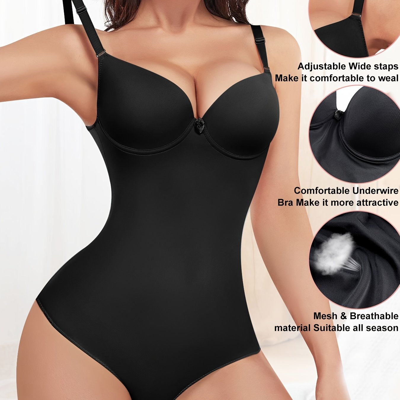 Smooth Compression Body Shaper Tummy Control Push Stretch - Temu Malaysia