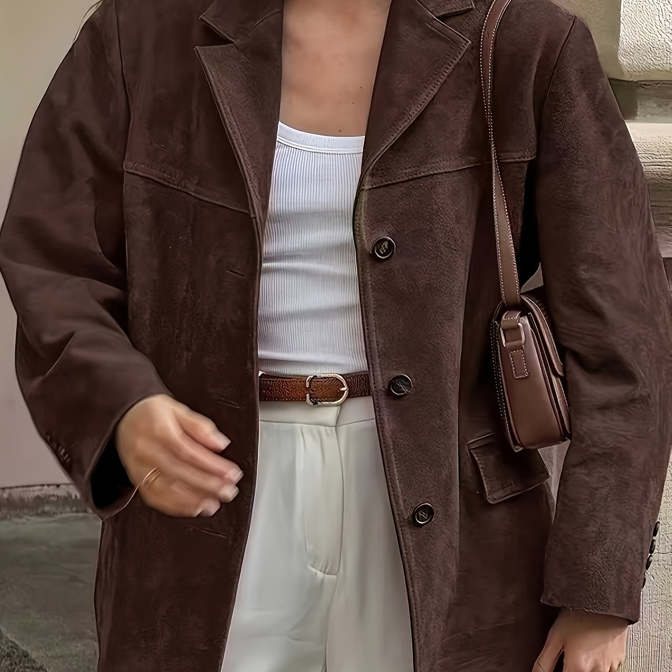 TEMU Plus Size, Dames Plus Size Vintage Casual Losse Jas