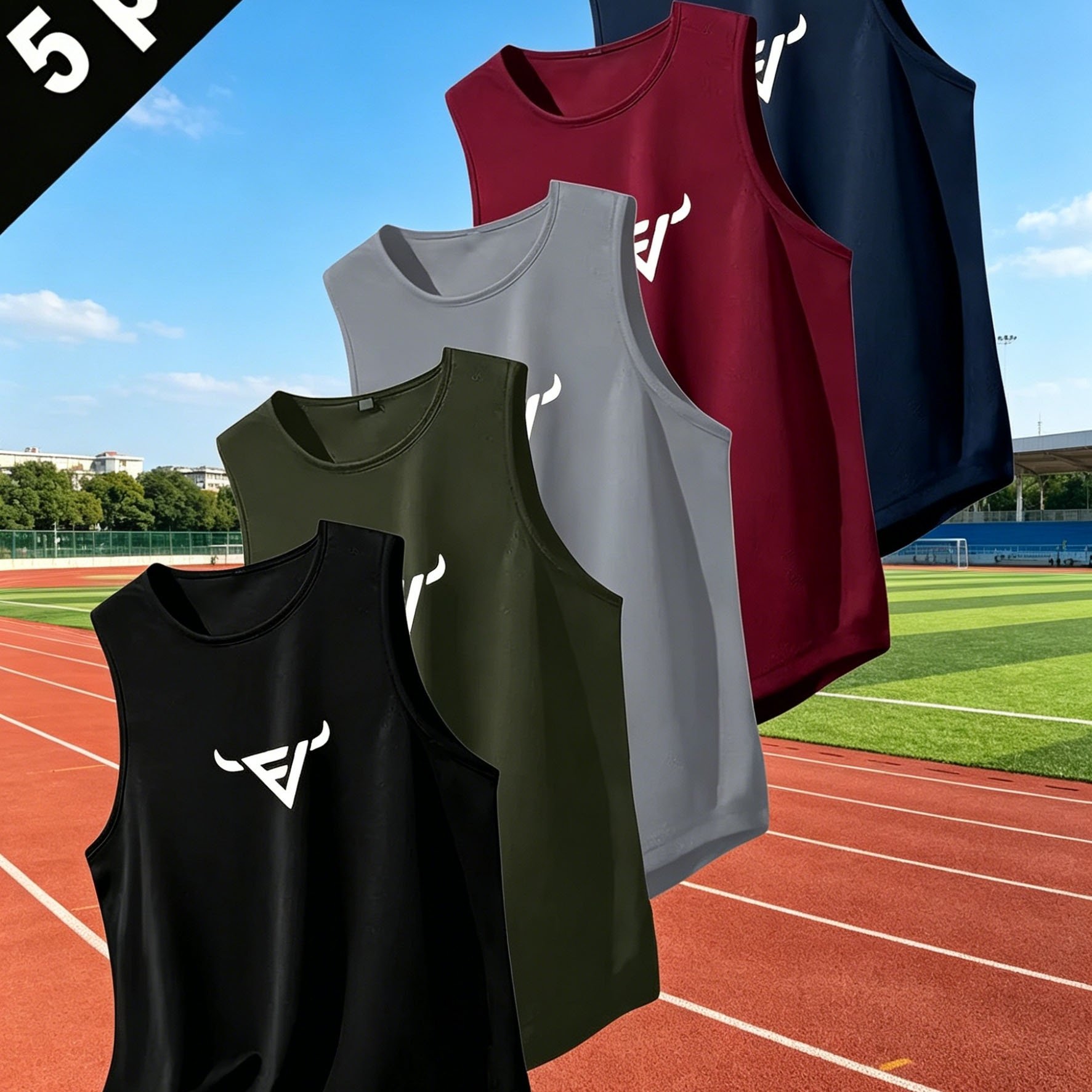 TEMU 5 Mixed Tops, Stylish, Breathable, Comfortable, Quick- Vests; Casual Solid Color Tops; Men's Summer Apparel; Men's Tank Tops And Inner Wear