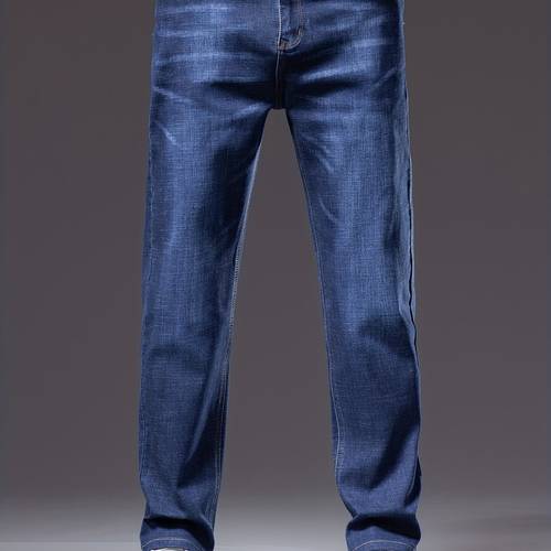 mens casual versatile stretch jeans loose casual jeans straight waist fashion versatile spring and fall jeans suitable for and outdoor wear