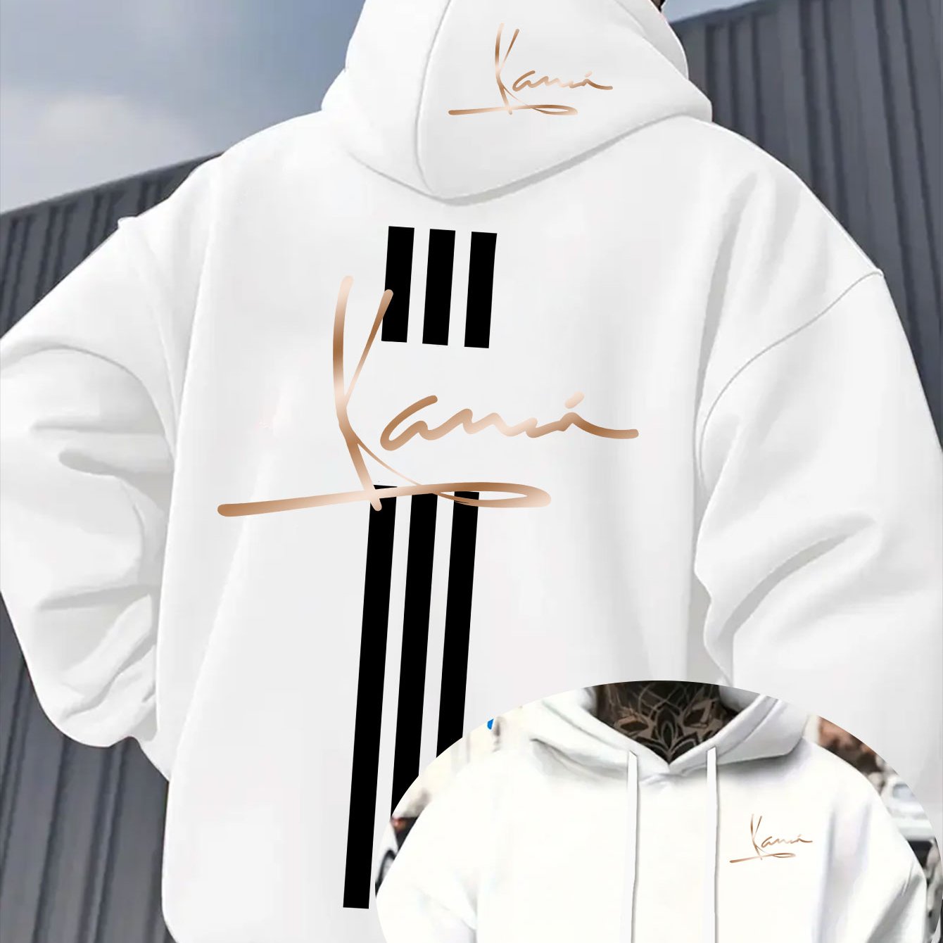 Men's Casual Hooded Sweatshirt, "" In Gilded : A Signature Of Light Luxury - Elastic Fabric, Kangaroo Pockets, Regular Fit Long Sleeve Pullover For Fall/ Winter, Machine Washable, Seasonal Attire