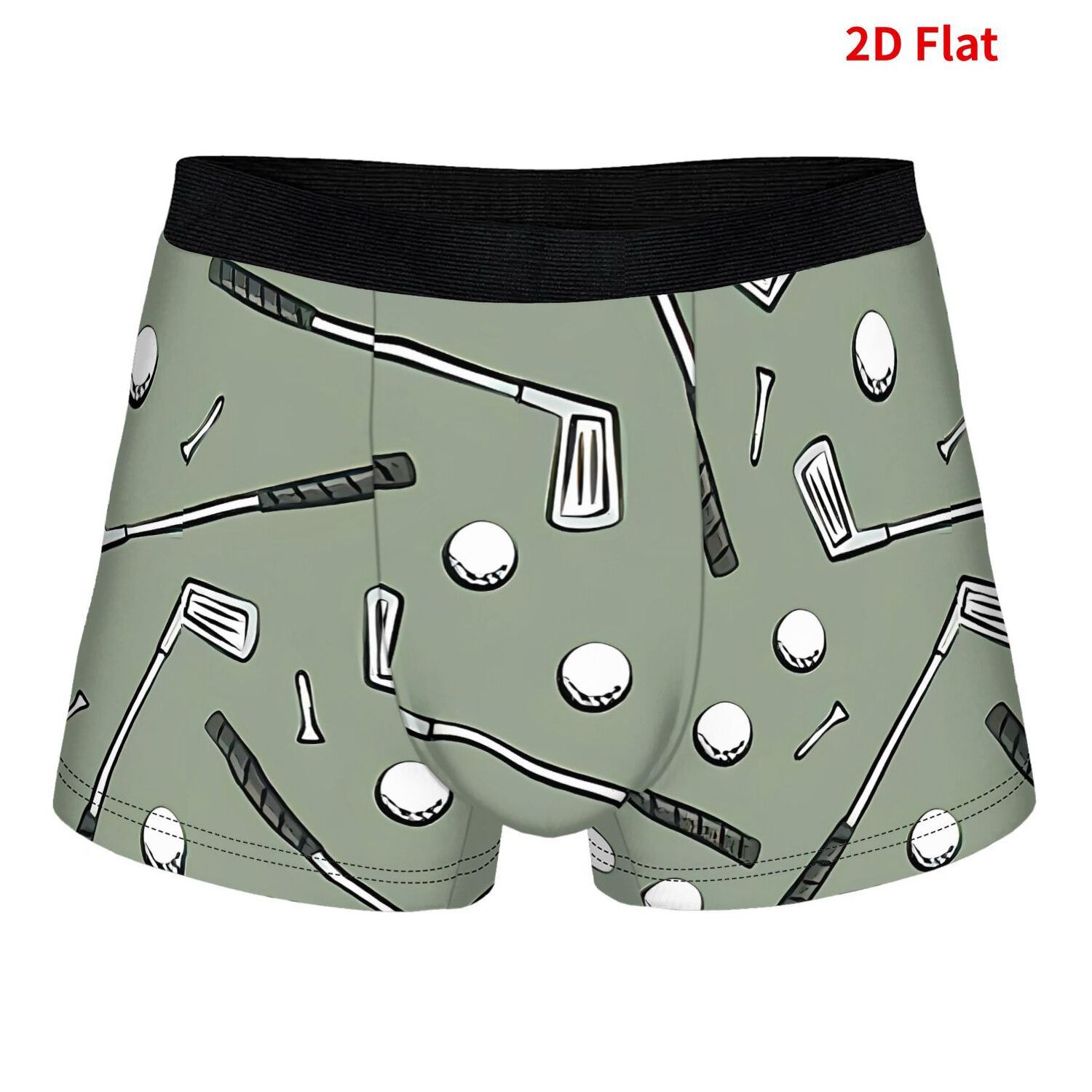 TEMU Golf Men's Boxer Shorts, Polyester Design Breathable Underwear Machine Washable Suitable For Daily Wear And Gifts, 2d Print Design