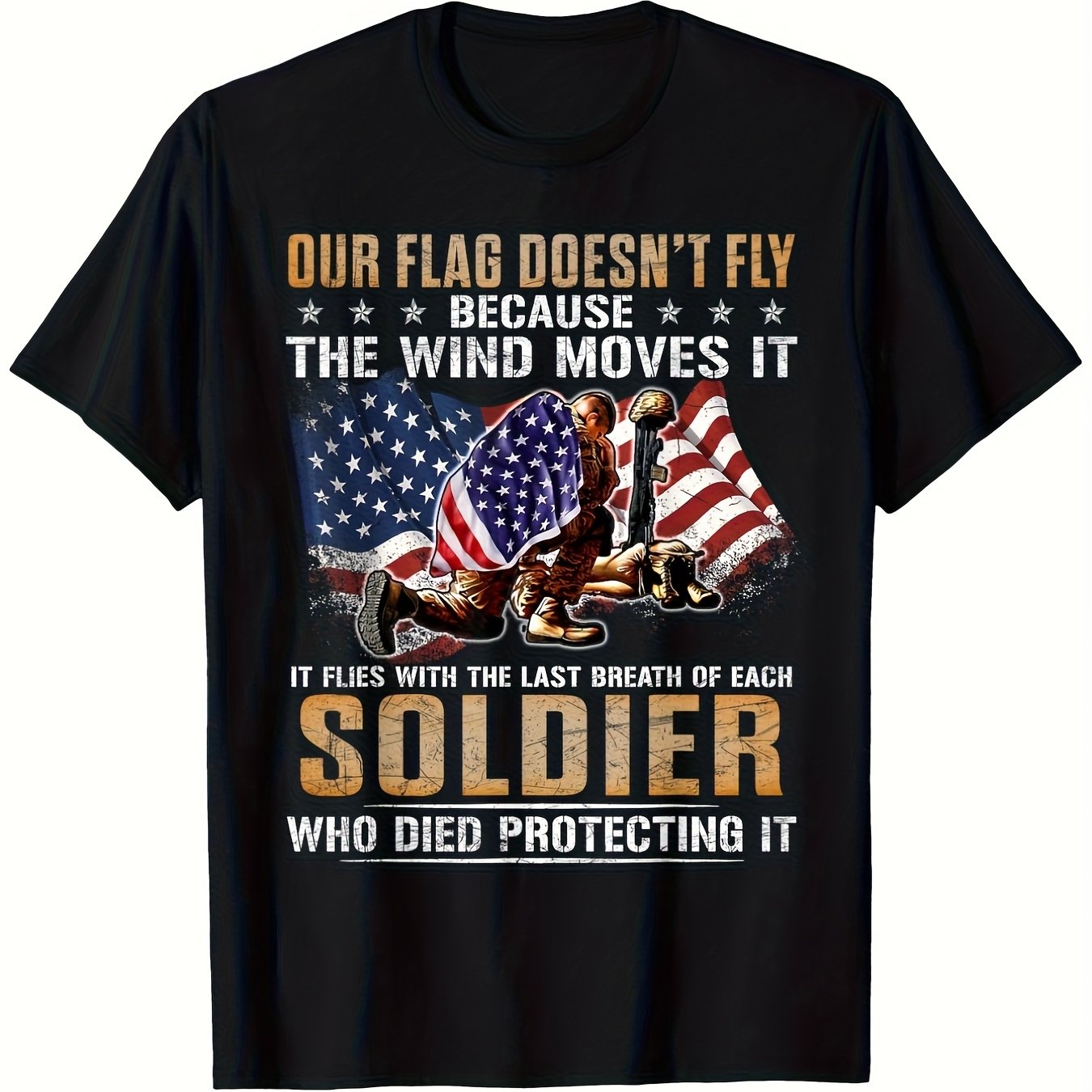 "our Flag Fly, The Wind Blew It Away" T-shirt, Men's Clothing, Men's T-shirt, Sizes S-xxxl, Unisex, 2025 Summer Short-sleeved Printed T-shirt