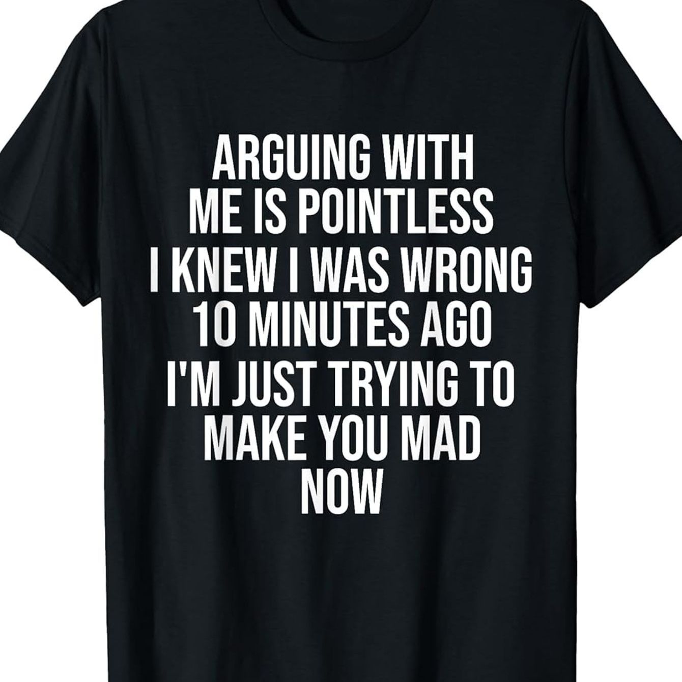 TEMU Arguer C'est , Je Savais Que J'avais Tort – T-Shirt à Col Rond Drôle et Confortable avec Imprimé Élégant pour les Passionnés de Mode, Idéal pour